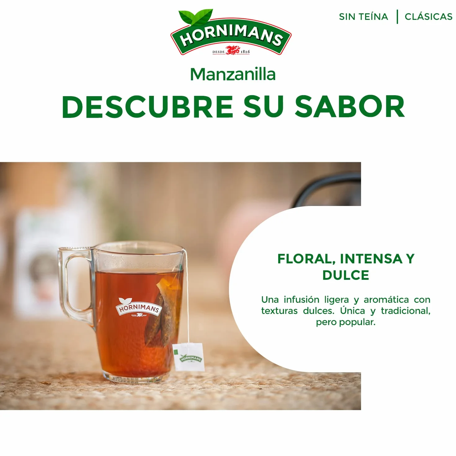 Hornimans Manzanilla Infusión 100% Natural 25 bolsitas Sin Teína