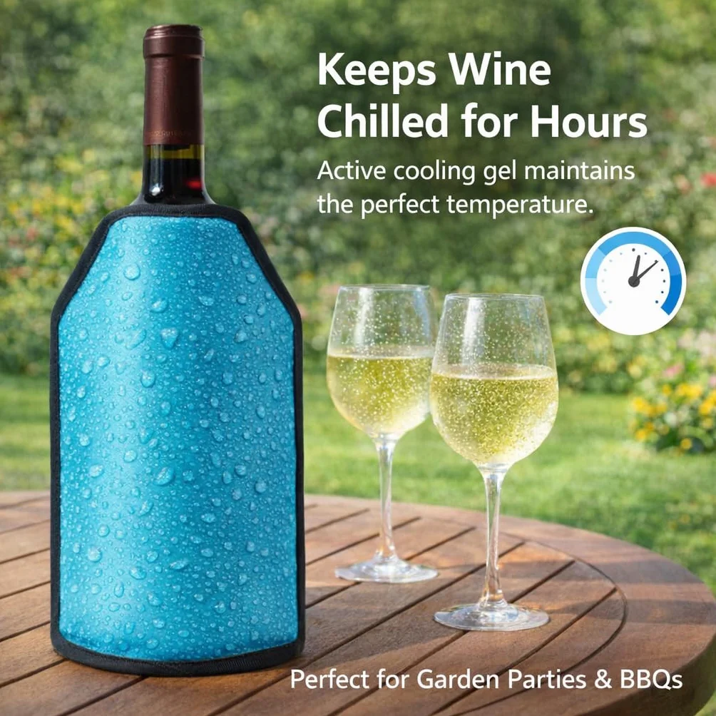 Enfriador De Vino De Gel, Funda Para Congelador, Vodka, Tequila, Enfriador De Portador (azul claro)