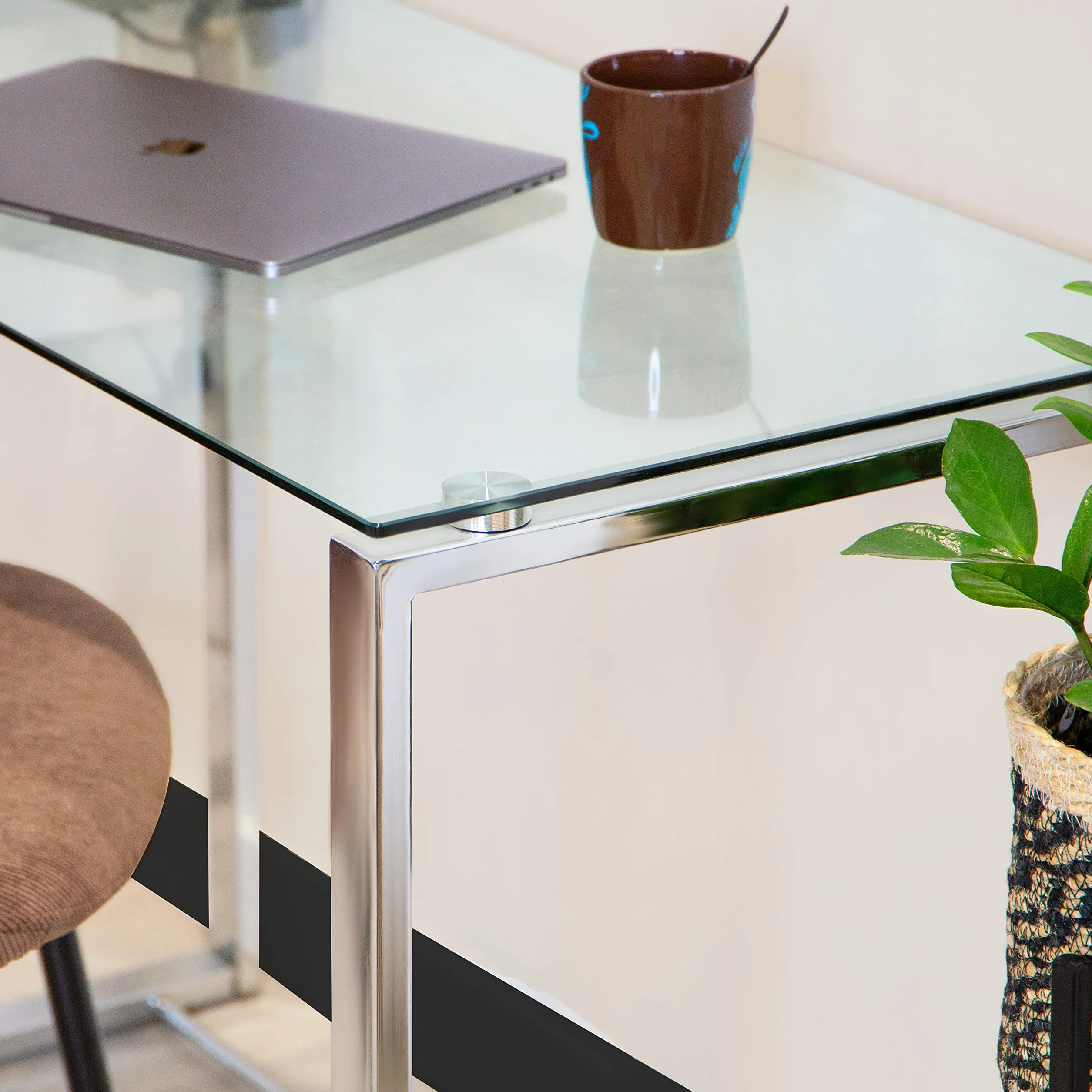 Mesa de Cristal para Estudio Escritorio 100x74x50 cm Adec Group Benetto