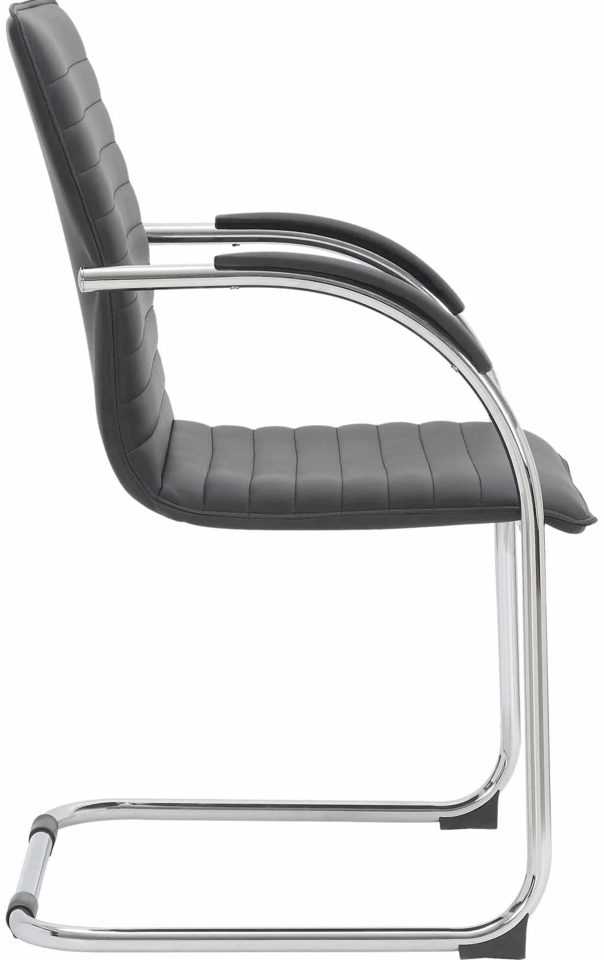 CLP Lote de 2 sillas de Visita Tira Polipiel I Silla basculante con Asiento tapizado, Color:Negro