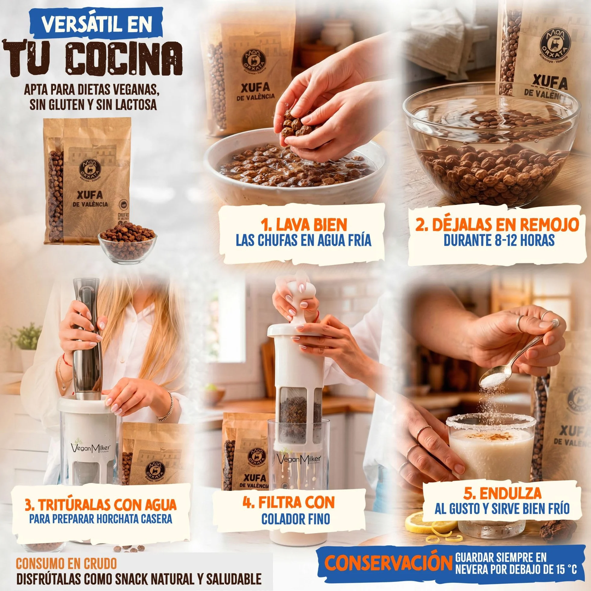 Chufa Tradicional De Valencia 1KG - Món Orxata Denominación De Origen Certificada, Secado Natural, Ideal Para Horchata Sin Azúcar