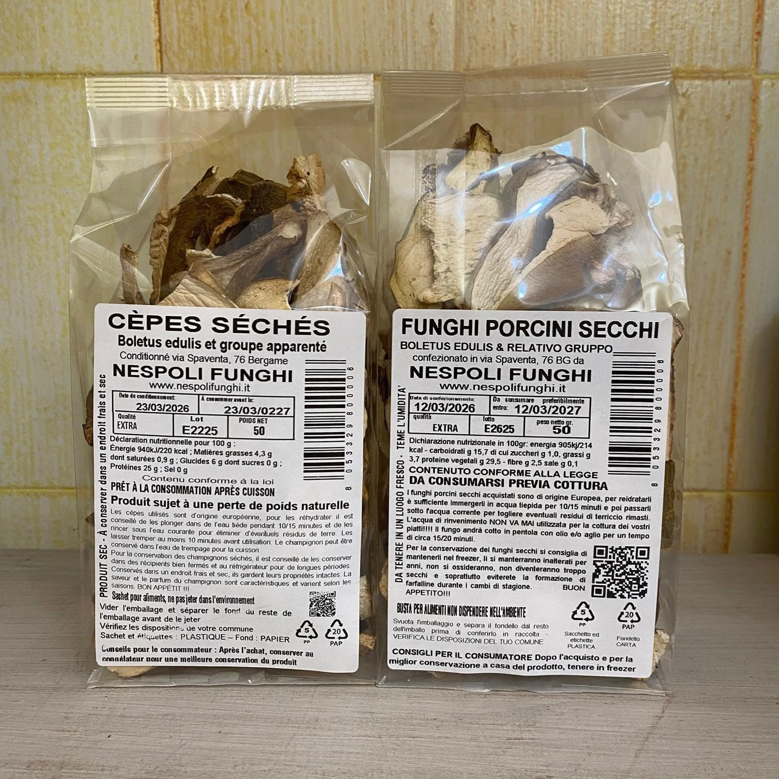 Boletus secos 50 g calidad extra Nespoli Funghi