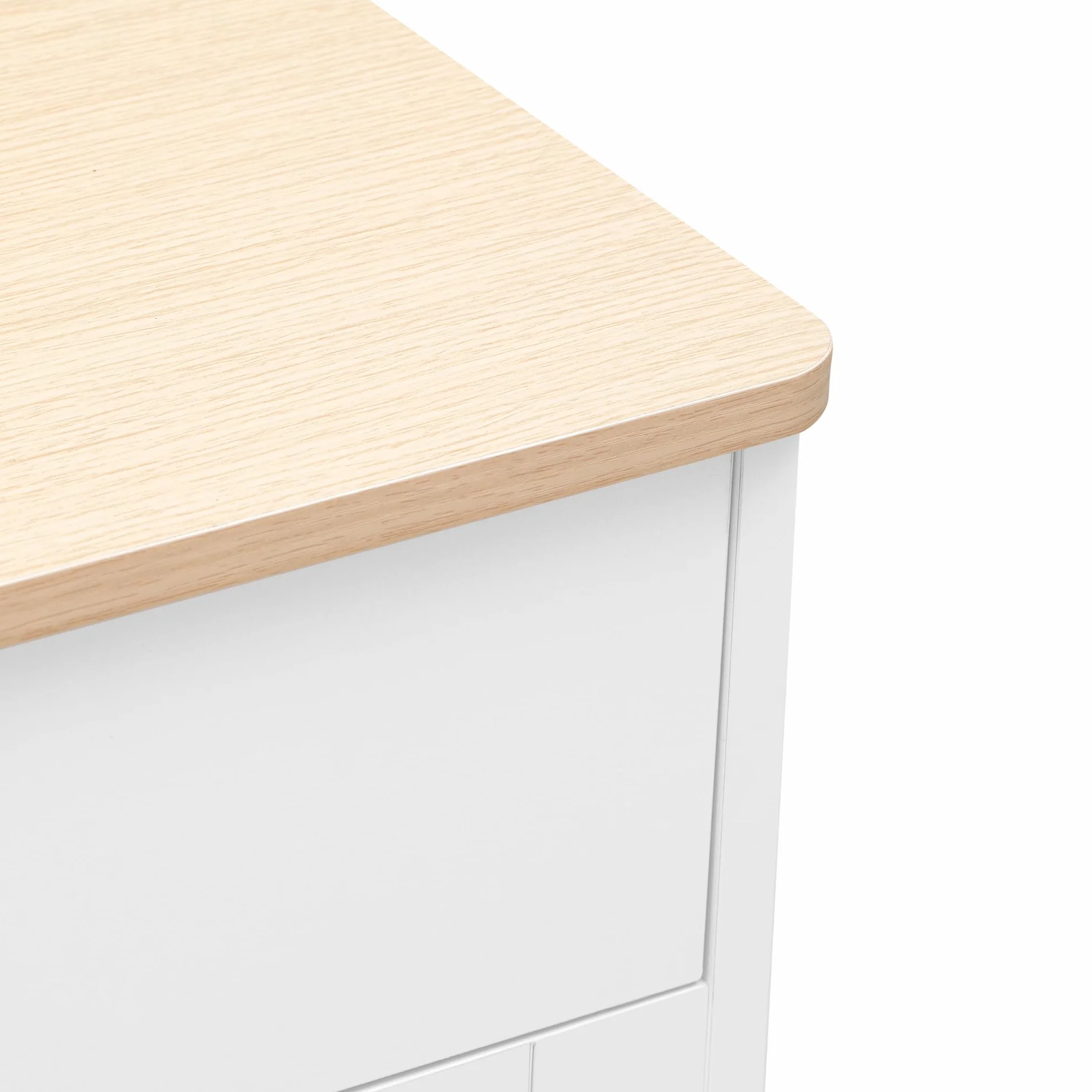 Azkoeesy Aparador Blanco con Puertas de Cristal y 2 Cajón - 120x37x80 cm, Mueble Multifuncional (Cocina/Buffet/Archivador) para Sala de Estar y Oficina - Diseño Moderno con Almacenamiento