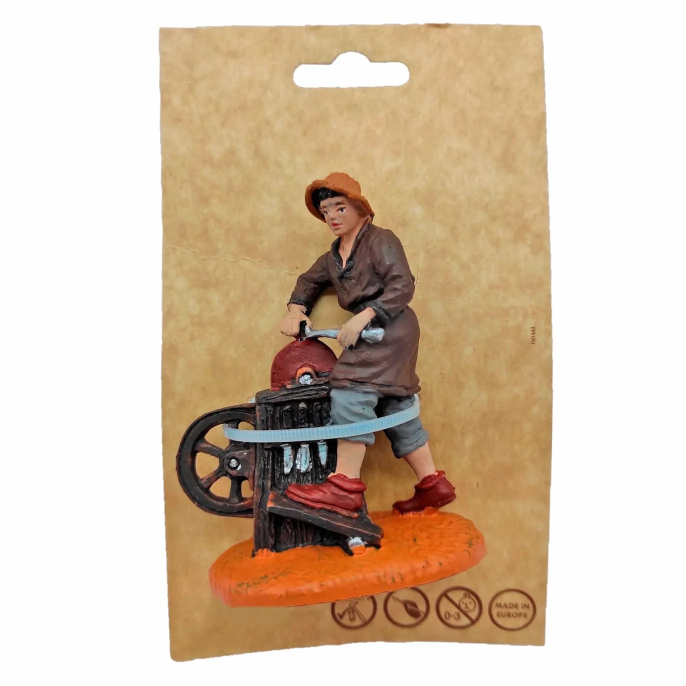 Figura de afilador para belén navideño 9 x 6,5 x 4 cm durexina decorativa