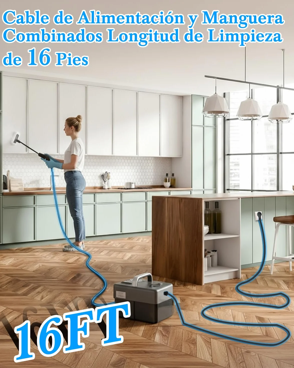Upgrade Vaporeta 2500W 6 Niveles Ajustables 1,6L 120°C 15s 10 Accesorios Gris