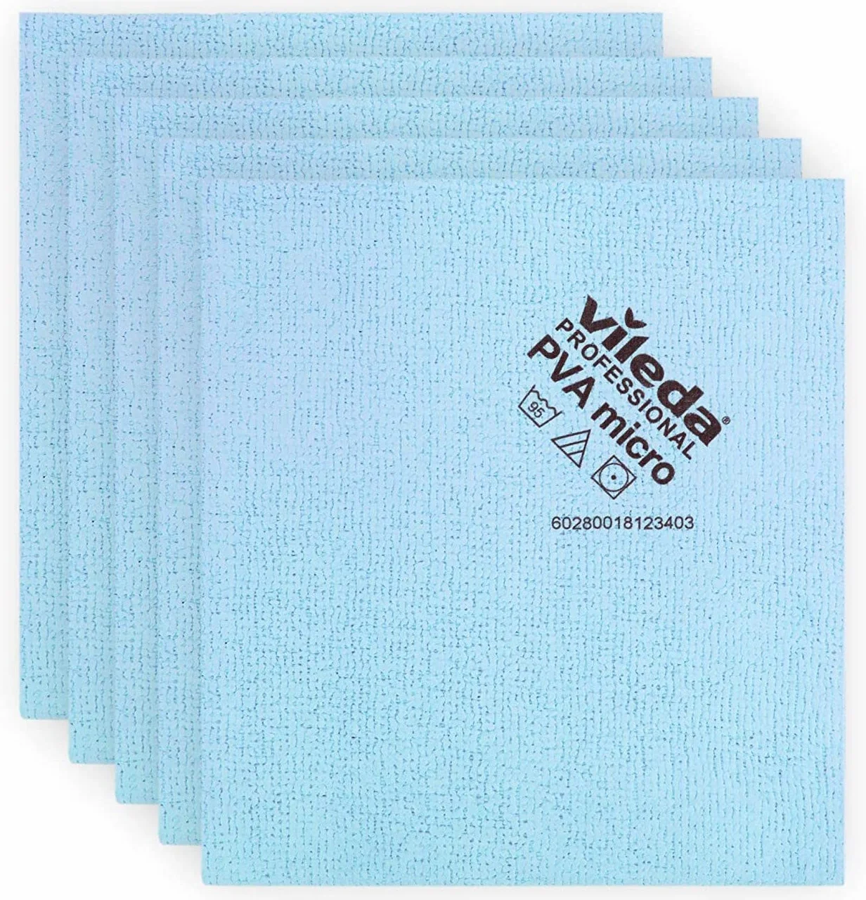 Vileda Profesional Bayetas Microfibra Azul 38 x 35cm, 5 Unidades