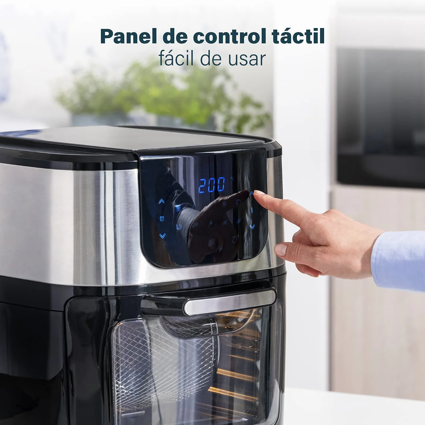 Princess Freidora sin Aceite y Horno de Aire Caliente con Cesta Giratoria 11 litros 10 Programas Pantalla Digital Táctil 1800 W