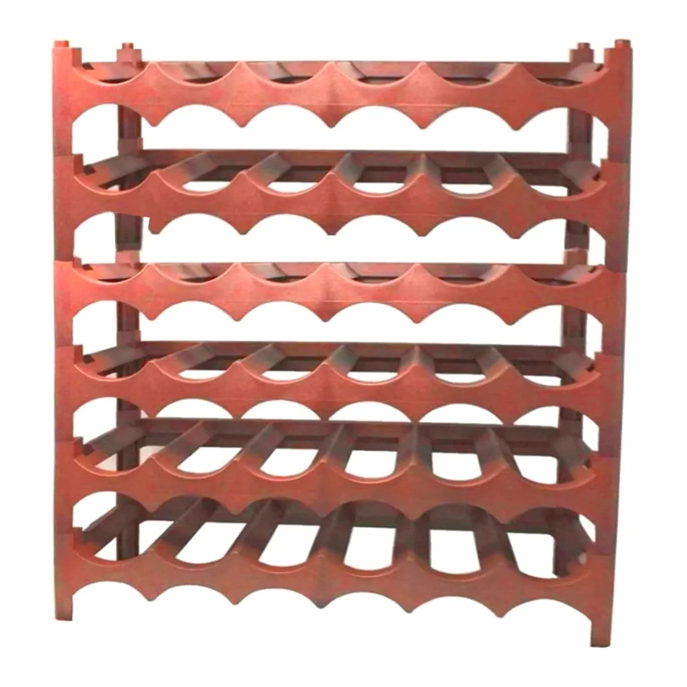 Botellero apilable 36 Botellas 6 Niveles Plástico 60x69x23 cm Marrón
