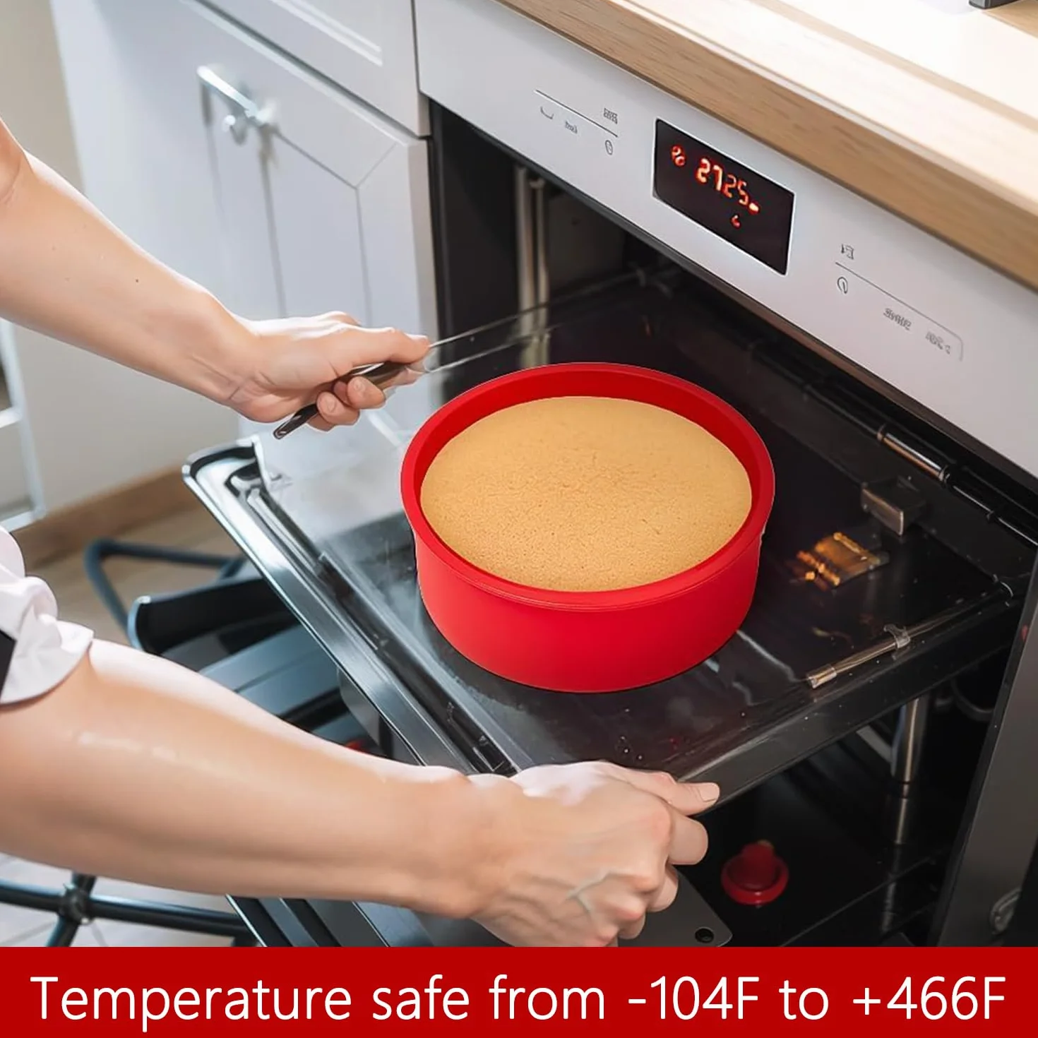 YXHZVON 15CM Molde de Silicona para Horno, 2PCS Moldes Silicona Reposteria Redondo, Molde Silicona Bizcocho Redondo, Molde para Pasteles y Panes, Rojo