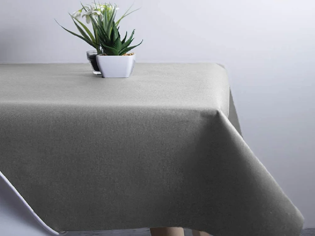 Mantel Tela Resinada Antimanchas Color Gris Oscuro Antracita (140_x_375_cm)