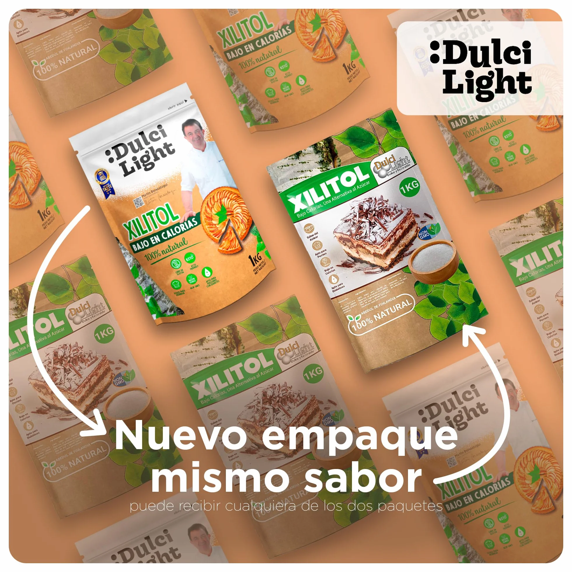 DulciLight Xilitol 1 KG Natural de Abedul Finlandia Sustituto del Azúcar Bajo en Calorías