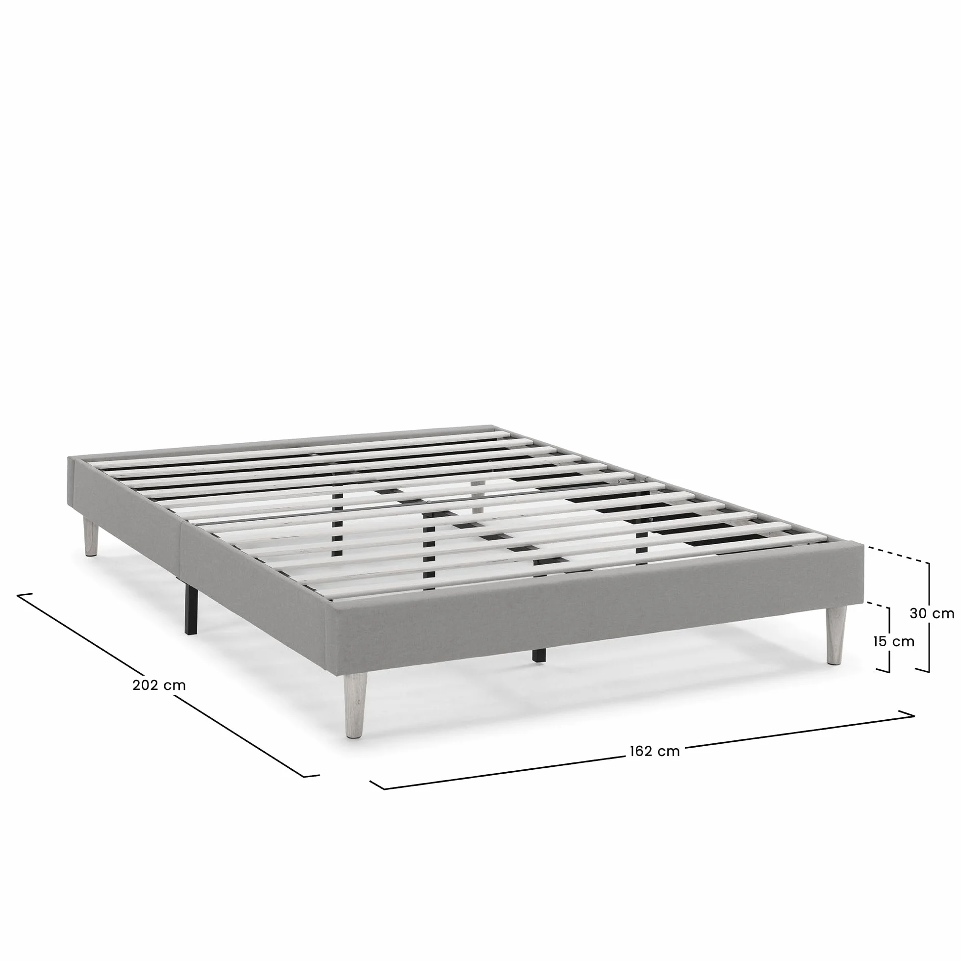 HOMN LIVING Somier Tapizado Aura 160x200 cm Beige 30 cm