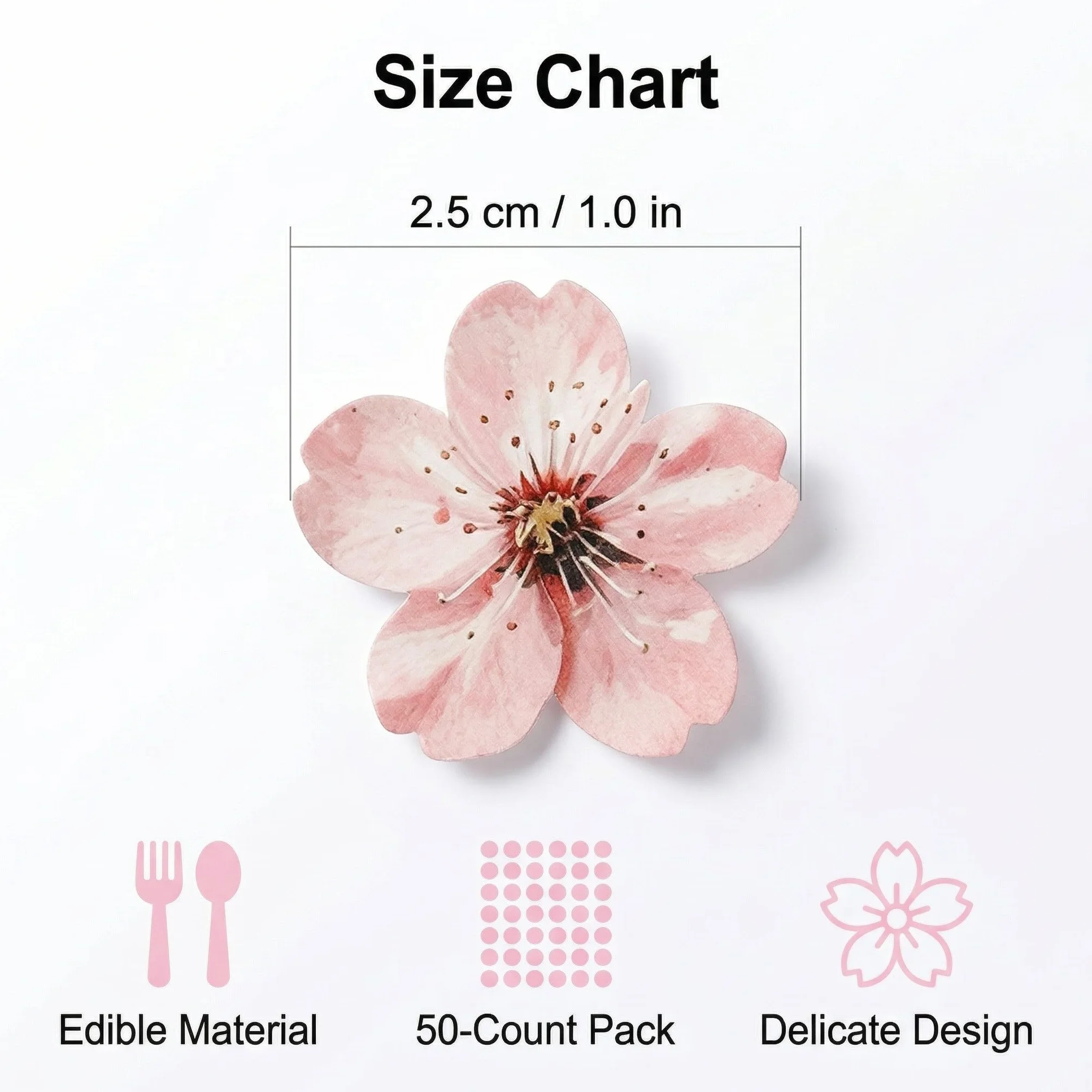 50 Papel Flores de Cerezo para Pasteles Cupcakes Tartas Bodas