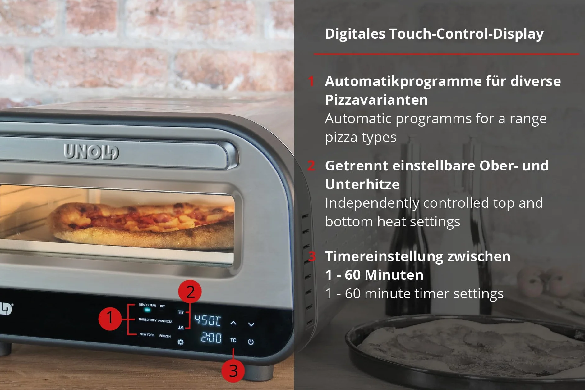 Unold Machine et Four à Pizzas 1700 W Gris