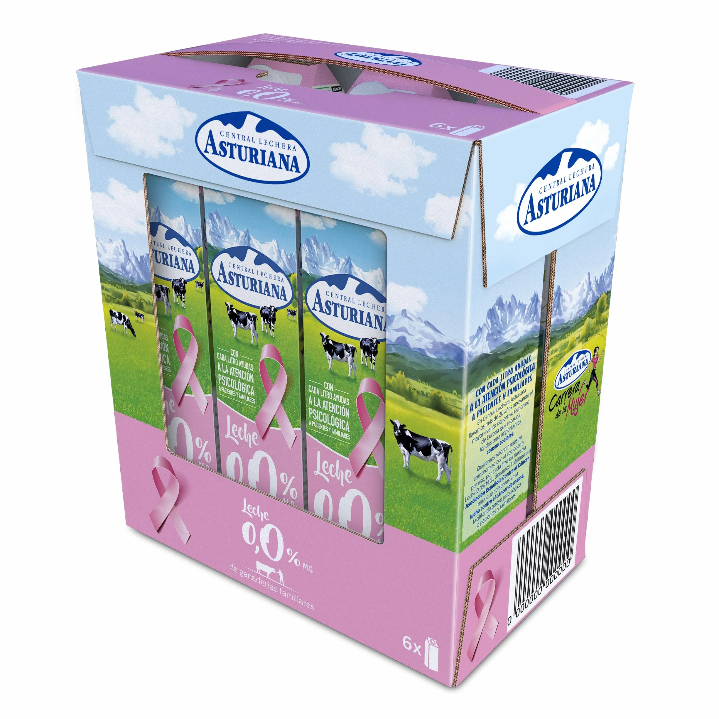 Central Lechera Asturiana Leche Desnatada 0% MG Pack 6 x 1L