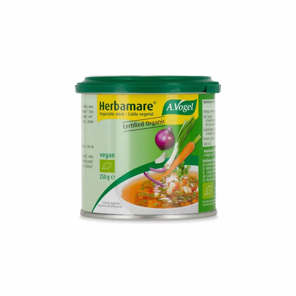 A.Vogel Herbamare Caldo Vegetal BIO 250g Sal Marina Pura Orgánico Vegano Sin Gluten