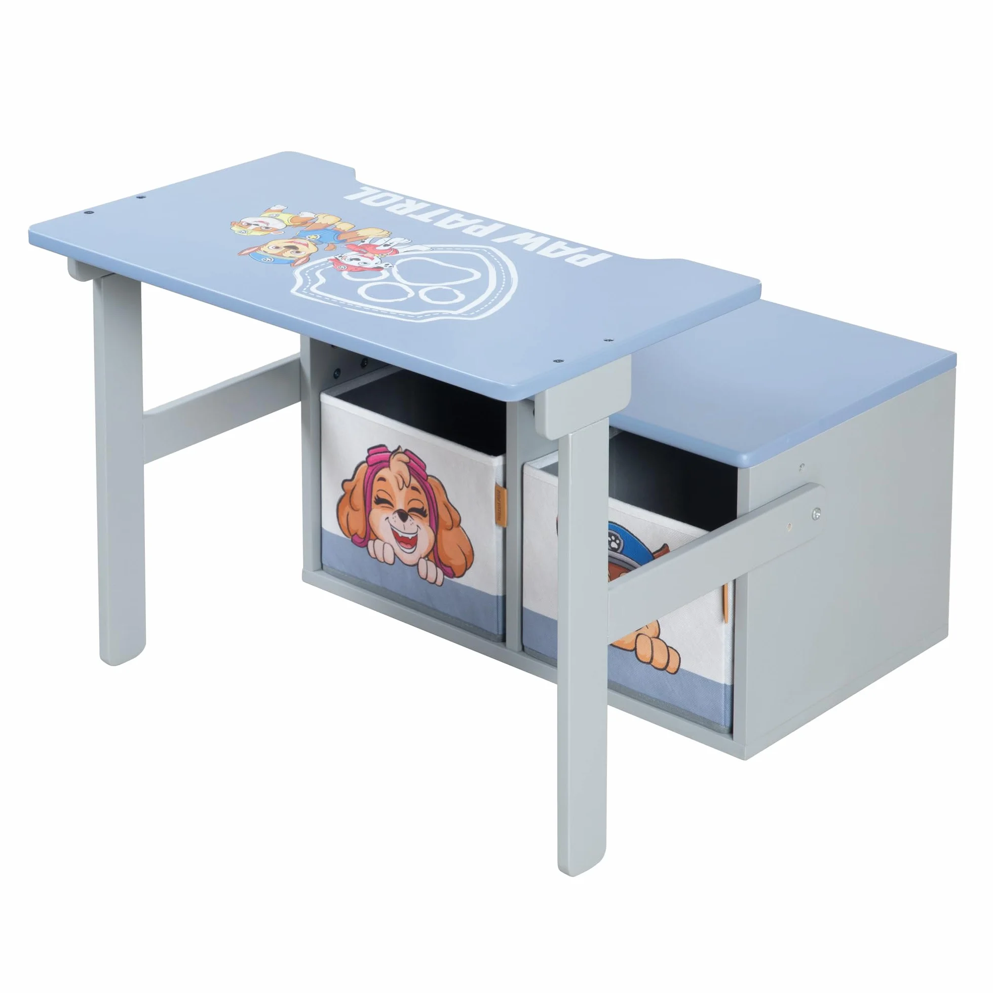 Banco Plegable Paw Patrol Convertible en Mesa Infantil Madera Gris/Azul 18 Meses + 2 Cajas