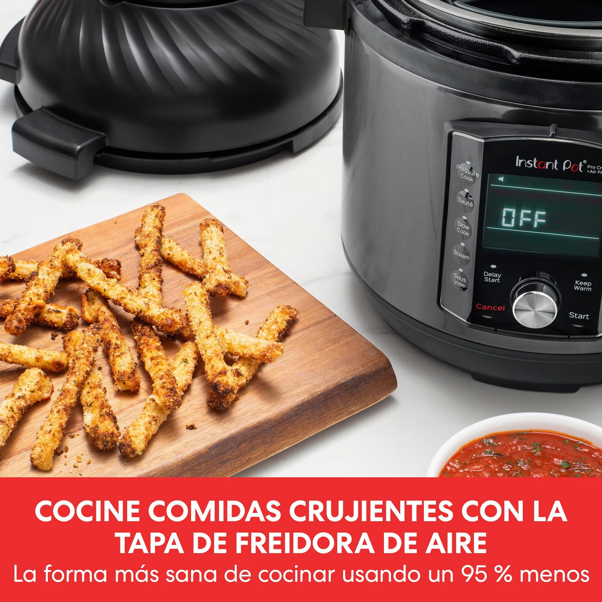 Instant Pot Pro Crisp 11 en 1 Olla Eléctrica a Presión Multiusos 7,6 L Acero Inoxidable