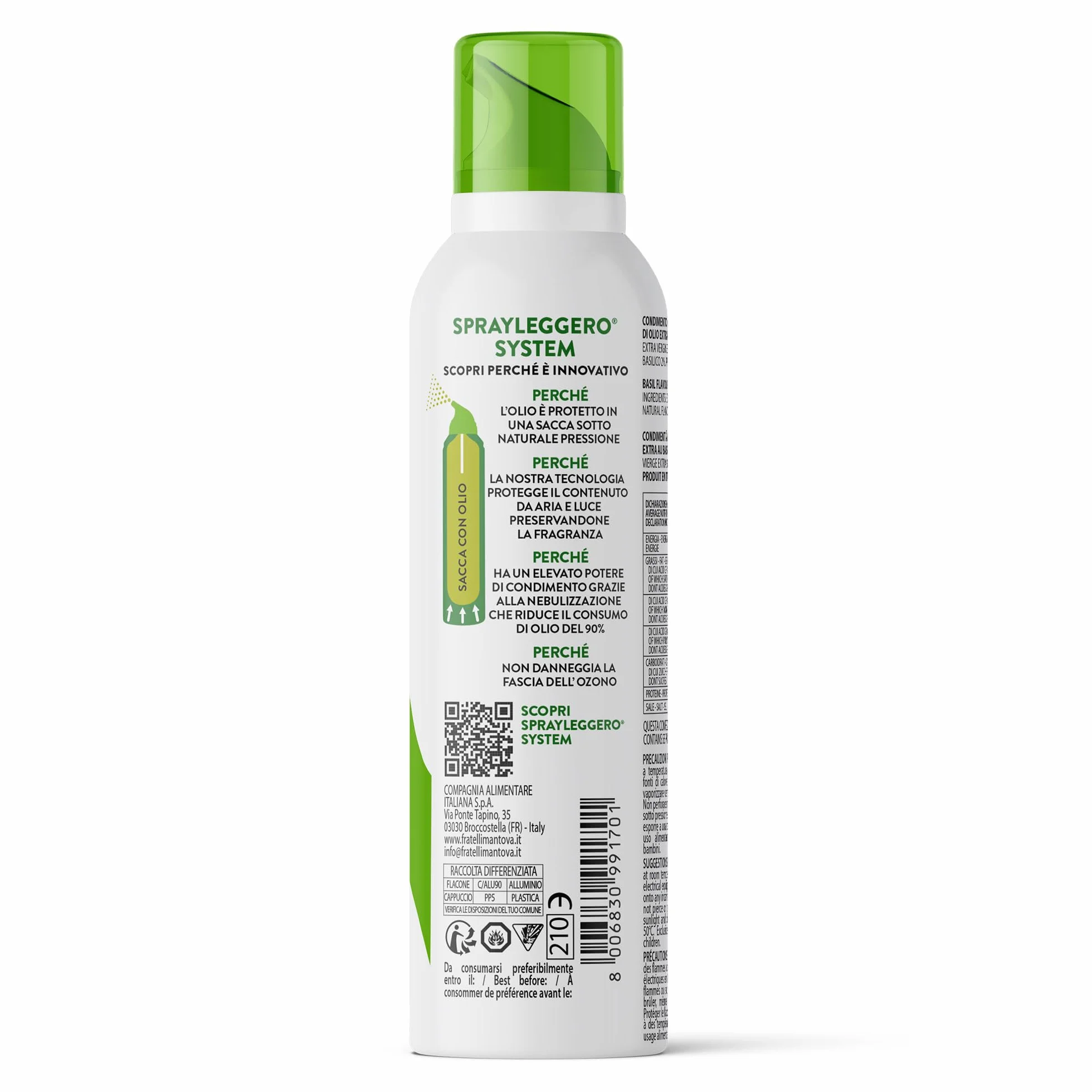 Aceite de oliva extra virgen en spray 100 ml – Spray italiano natural ligero
