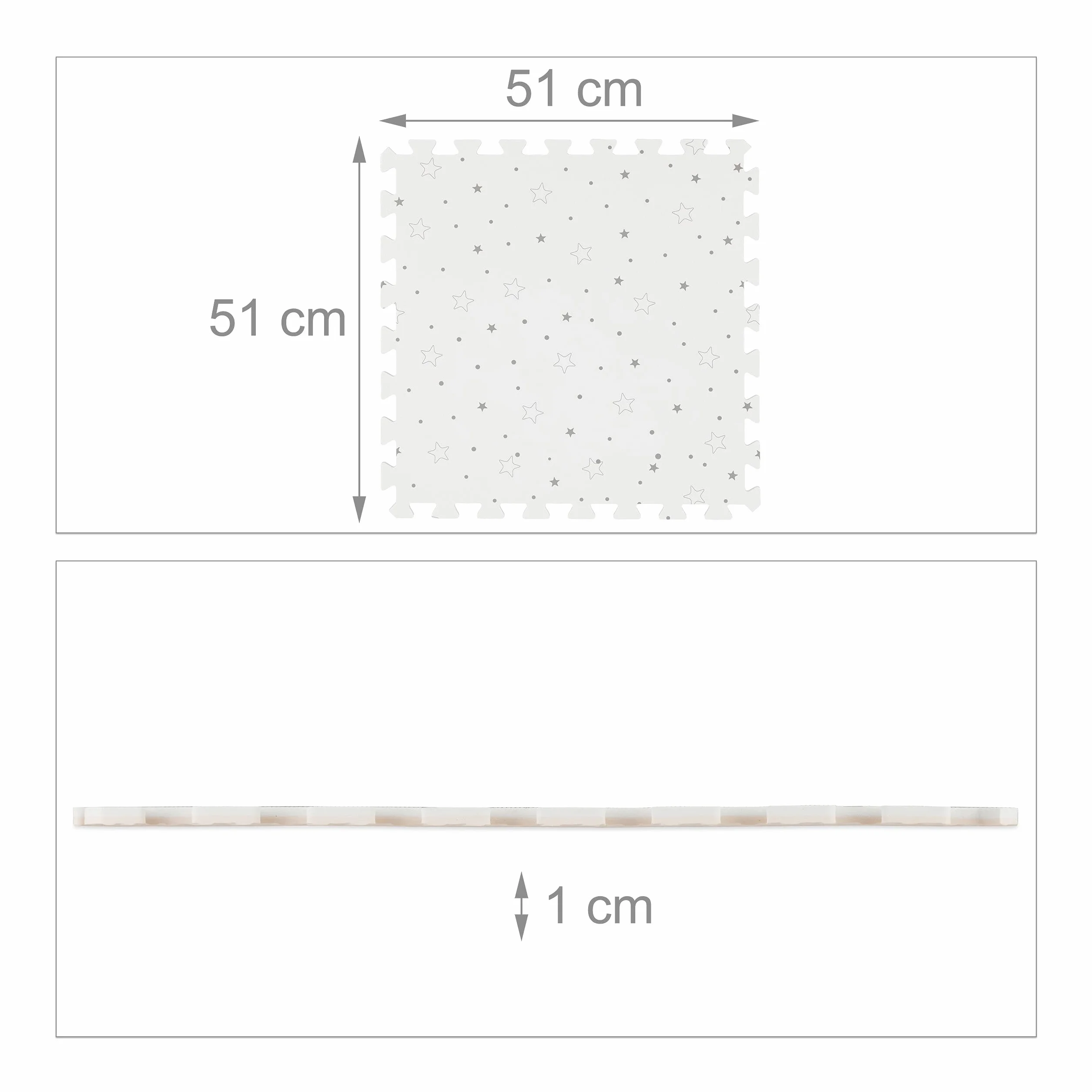 Relaxdays Alfombra Puzle Bebés 8 Piezas Goma EVA Suelo Juego Niños Colchoneta Blanco Gris