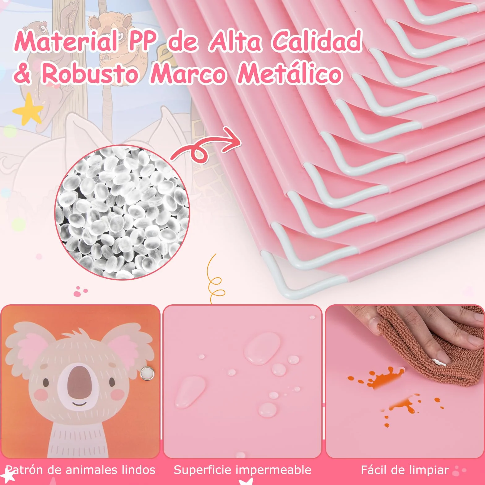 COSTWAY Armario Modular Infantil 8 Cubos Estantería Organizador Almacenamiento Juguetes 75x37x145 cm Rosa