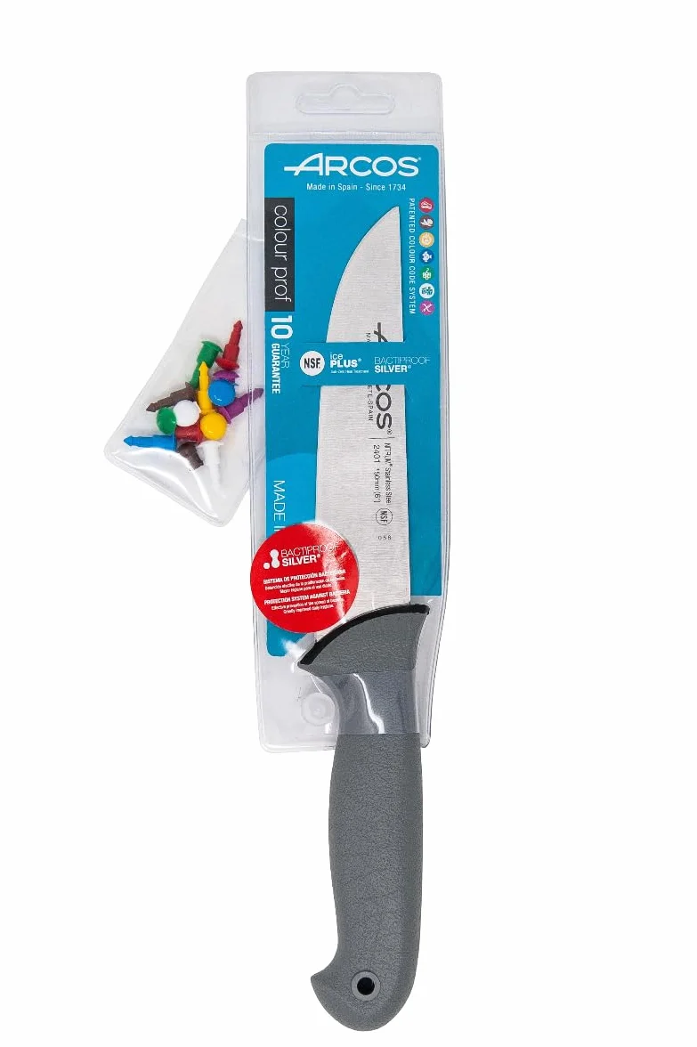 Arcos Cuchillo Carnicero Profesional - Hoja de Acero Inoxidable Nitrum 150 mm - Mango Ergonómico Antideslizante - Ideal para Carne - Serie Colour Prof