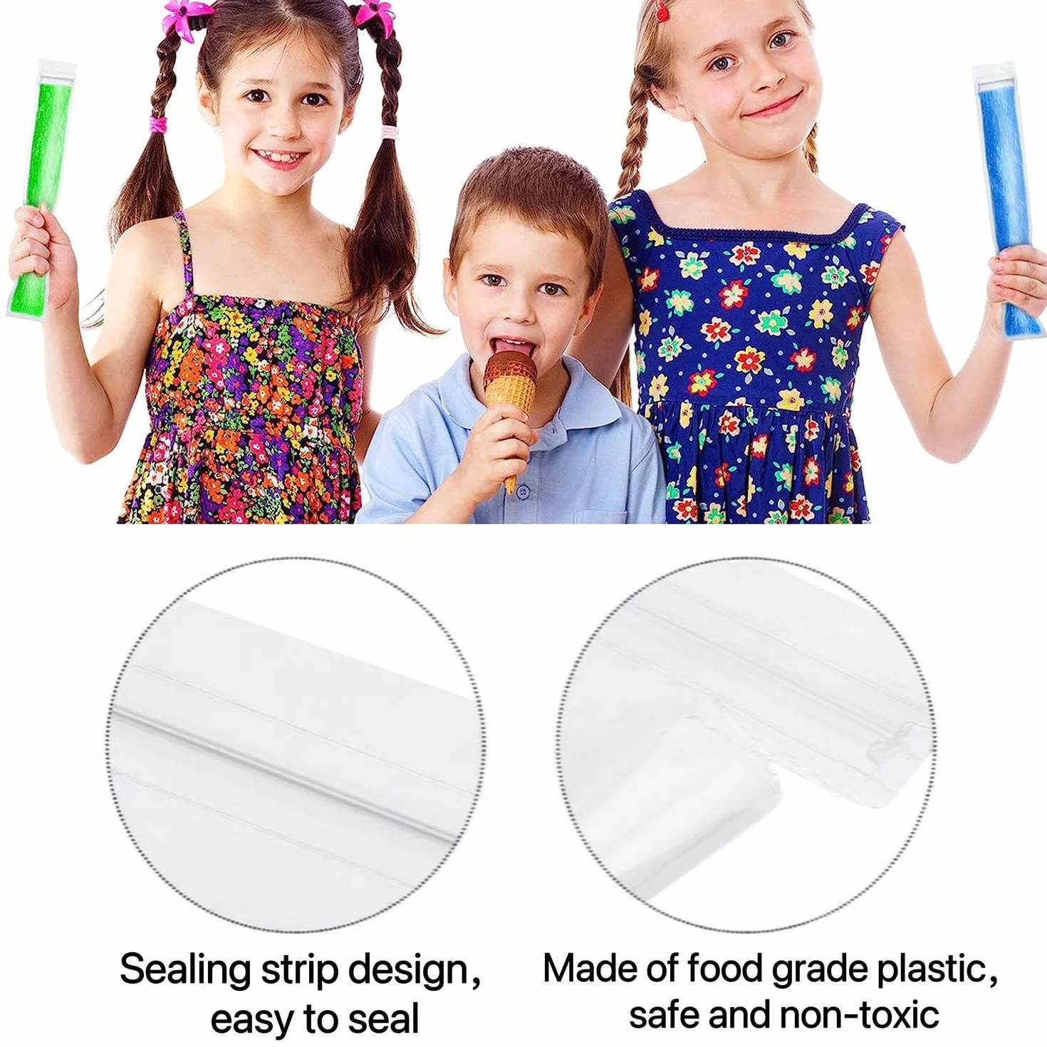 Bolsas Desechables para Paletas de Hielo 100 PCS con Embudo para Yogur Helado Jugo