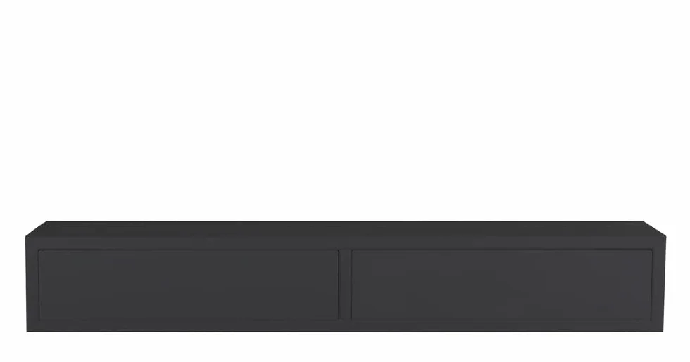MODULARREDO | Domino Estante de Pared con cajón, mesita de Noche suspendida, Estante de Pared, 88,2 x 13,4 x 20 cm, Negro - Fabricado en Italia