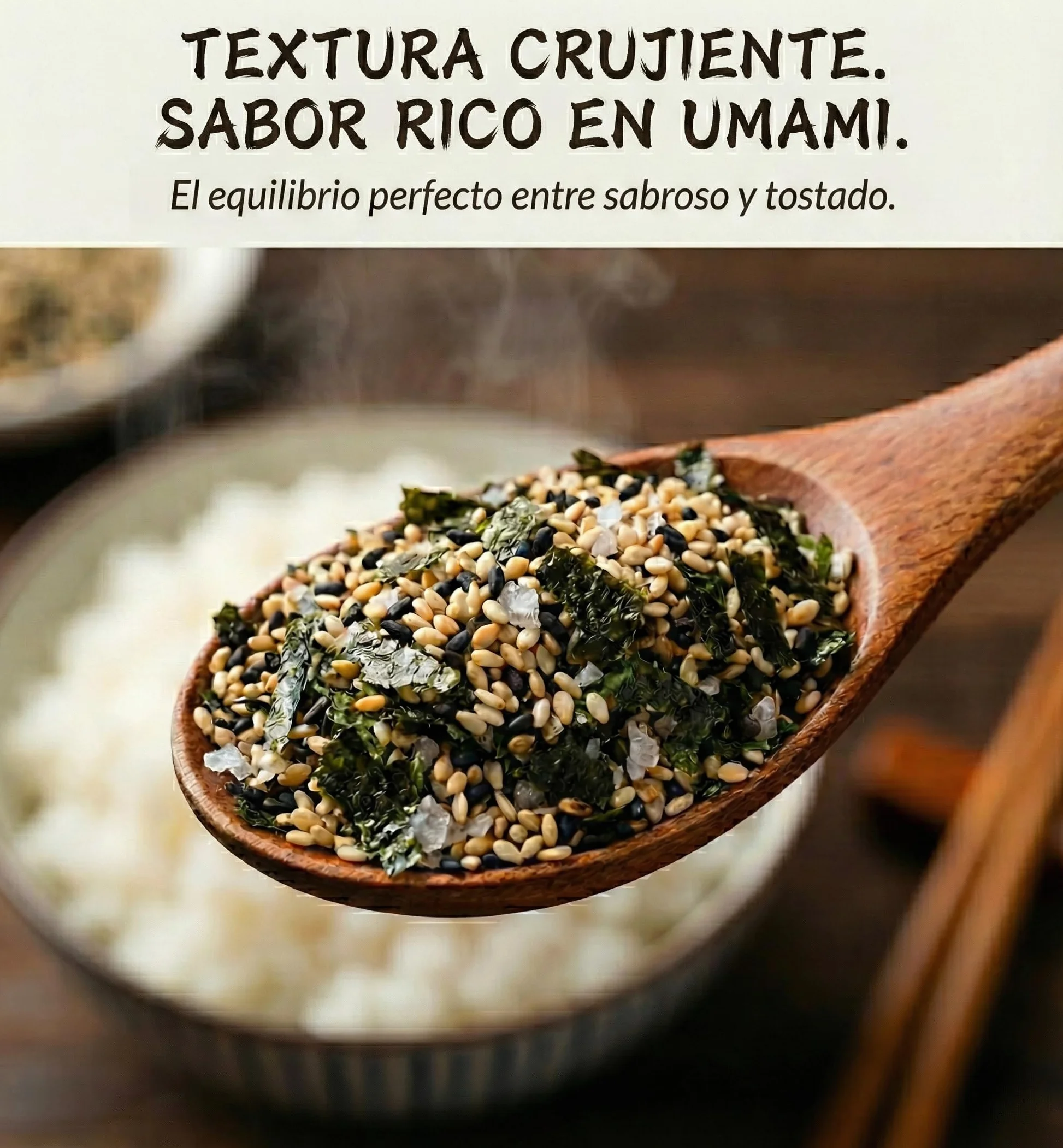 Furikake Ecológico Umami 100g Condimento Japonés Sésamo y Algas Nori Vegano Sin Aditivos