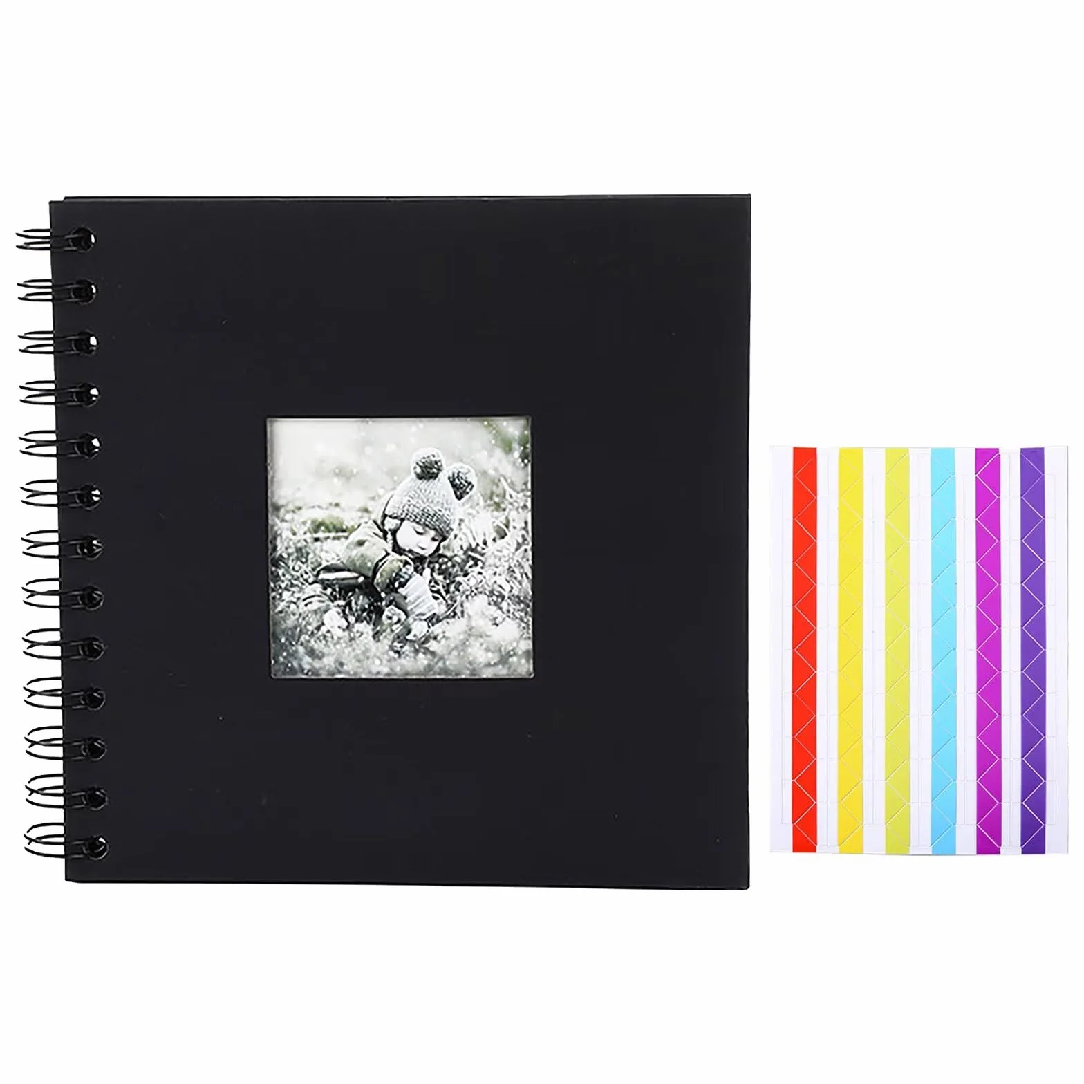Álbum de fotos para personalizar, 165x165 mm, 20 hojas, páginas negras, libro de recortes para bebé, familia, aniversario, cumpleaños, Día de San