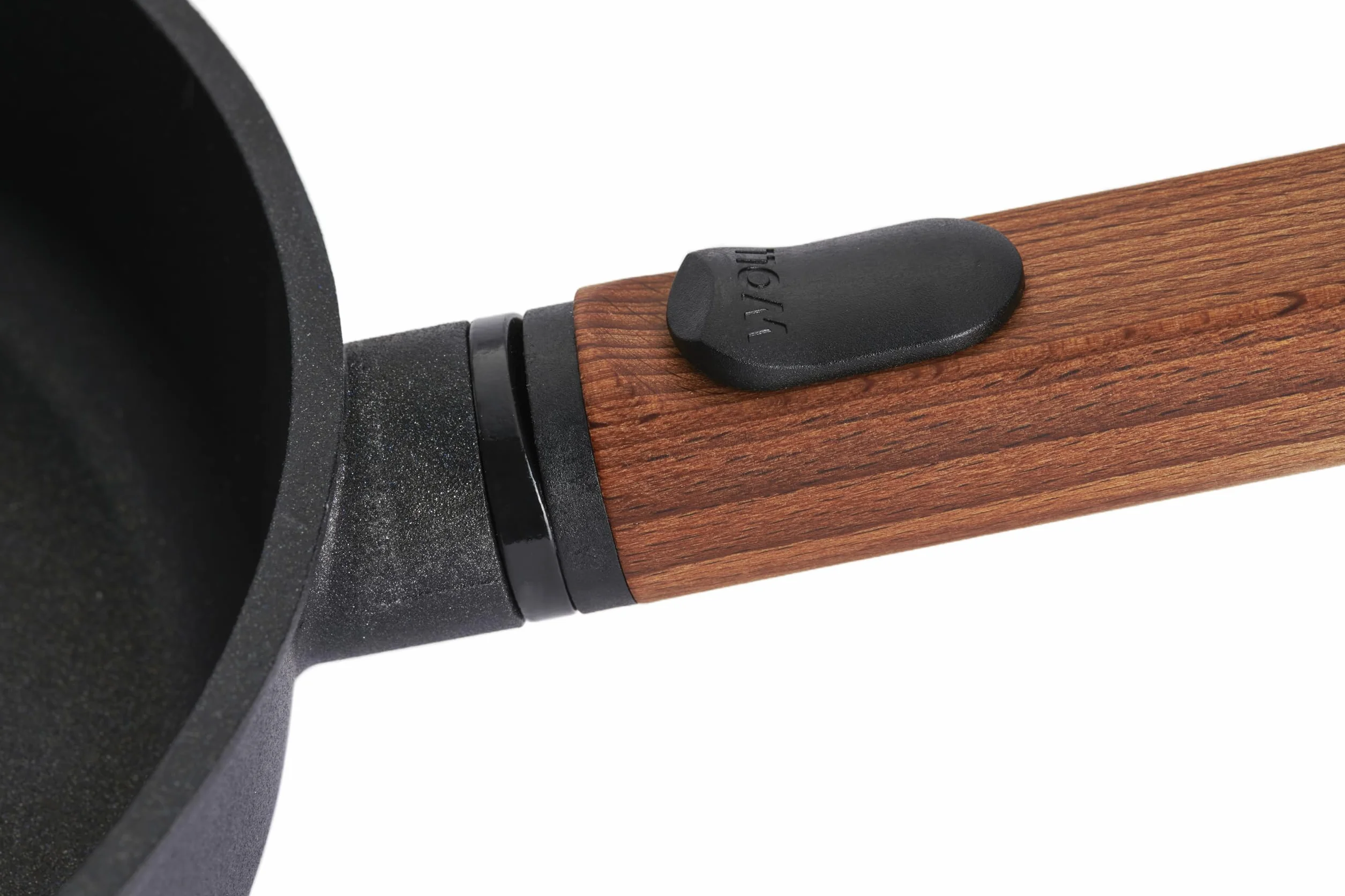 Woll Eco Logic QXR - Sartén plana de hierro fundido (inductiva, diámetro de 32 cm, 5 cm de alto, con mango de madera sostenible extraíble, apta para todo tipo de cocinas, sin PFAS, revestimiento