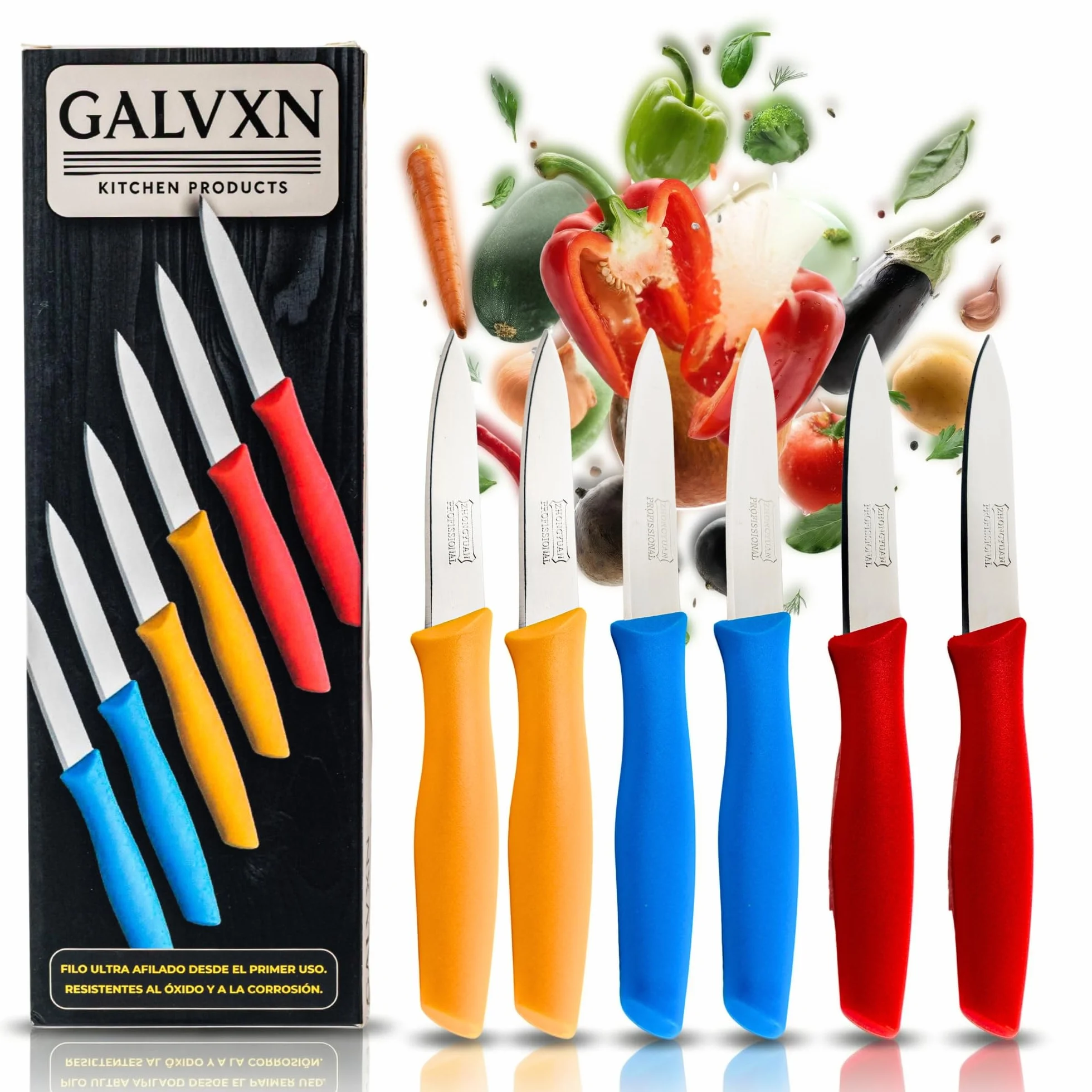 Cuchillos de Cocina Acero Inoxidable Pack 6 Piezas Aptos Lavavajillas