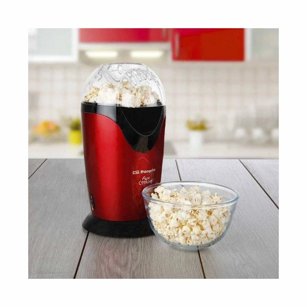 Orbegozo PA 4300 Palomitero portátil sin aceite 1000 W Rojo Metalizado