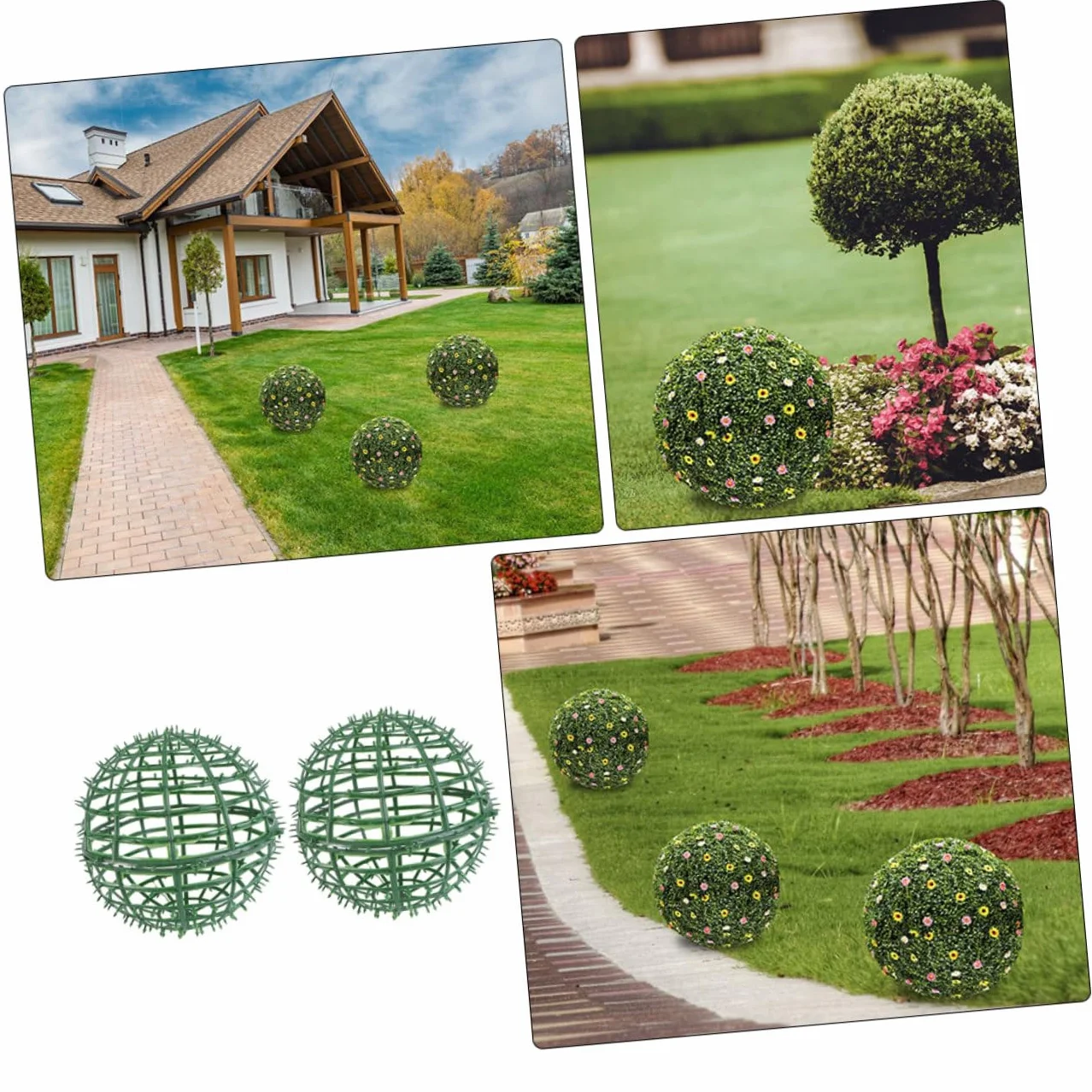 Artibetter 2 Piezas Arreglo Floral Esfera Topiaria De Alambre Marco De Esfera Topiario Marco Topiario De Plantas Soportes De Bolas De Topiario Un Jaula Artificial El Plastico