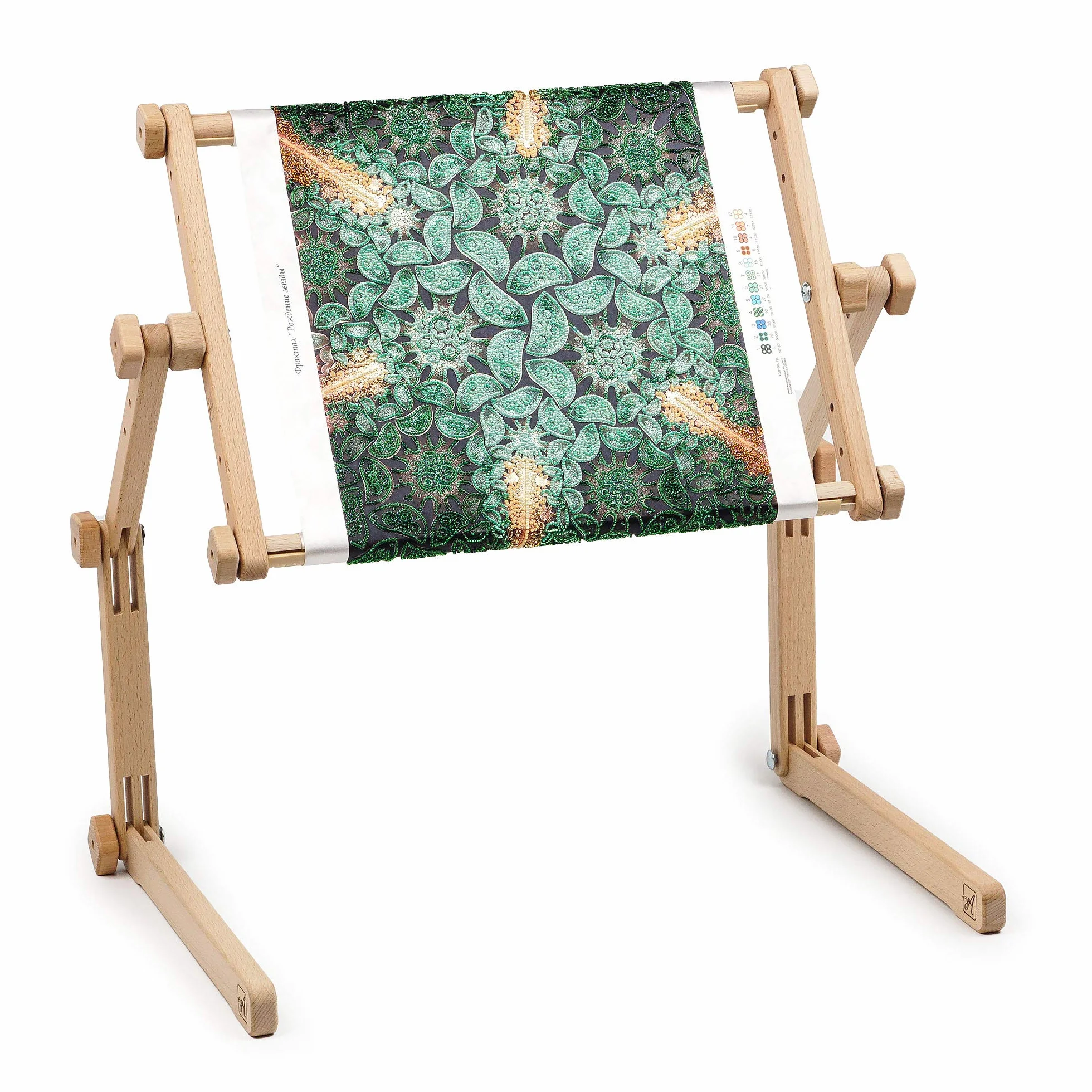 Needlework - Mesa y soporte de manos libres con marco ajustable hecho de madera de haya orgánica, tapiz de punto de cruz, bastidor para bordar con pie, soporte de marco de bordado