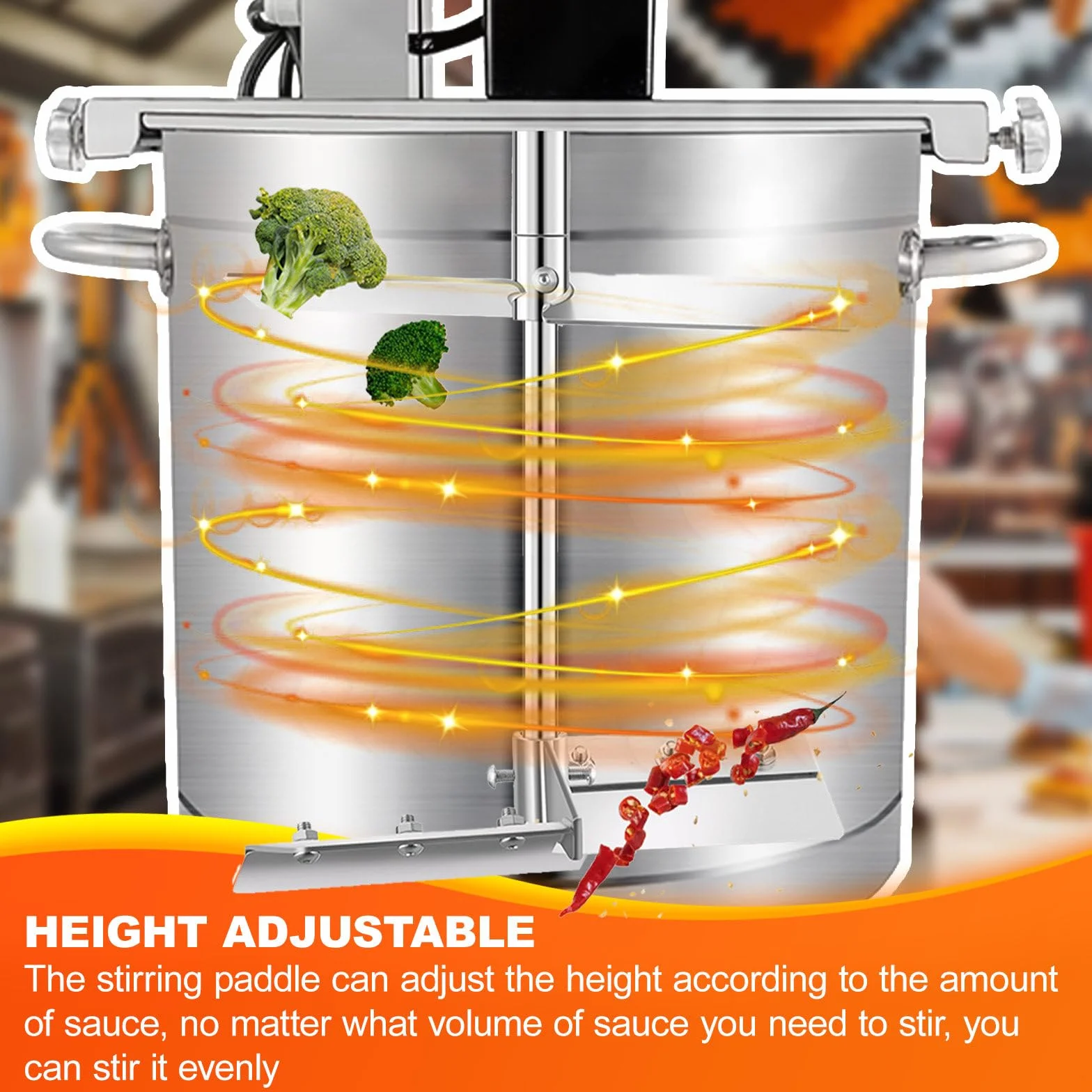 Mezcladora Eléctrica Industrial para Mermeladas/Salsas/Rellenos (20L/25L/40L/60L) - Olla Automática con Raspador de Fondo, Compatibilidad Multi-Calefacción + Control Velocidad Ajustable,60L