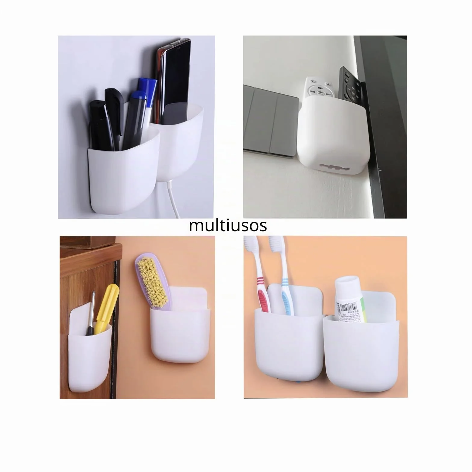 4 Piezas Soporte Mando Aire Acondicionado Soporte Pared Organizador A Distancia Mandos TV De Caja De Teléfono Adhesivo Caja Almacenamiento Pared