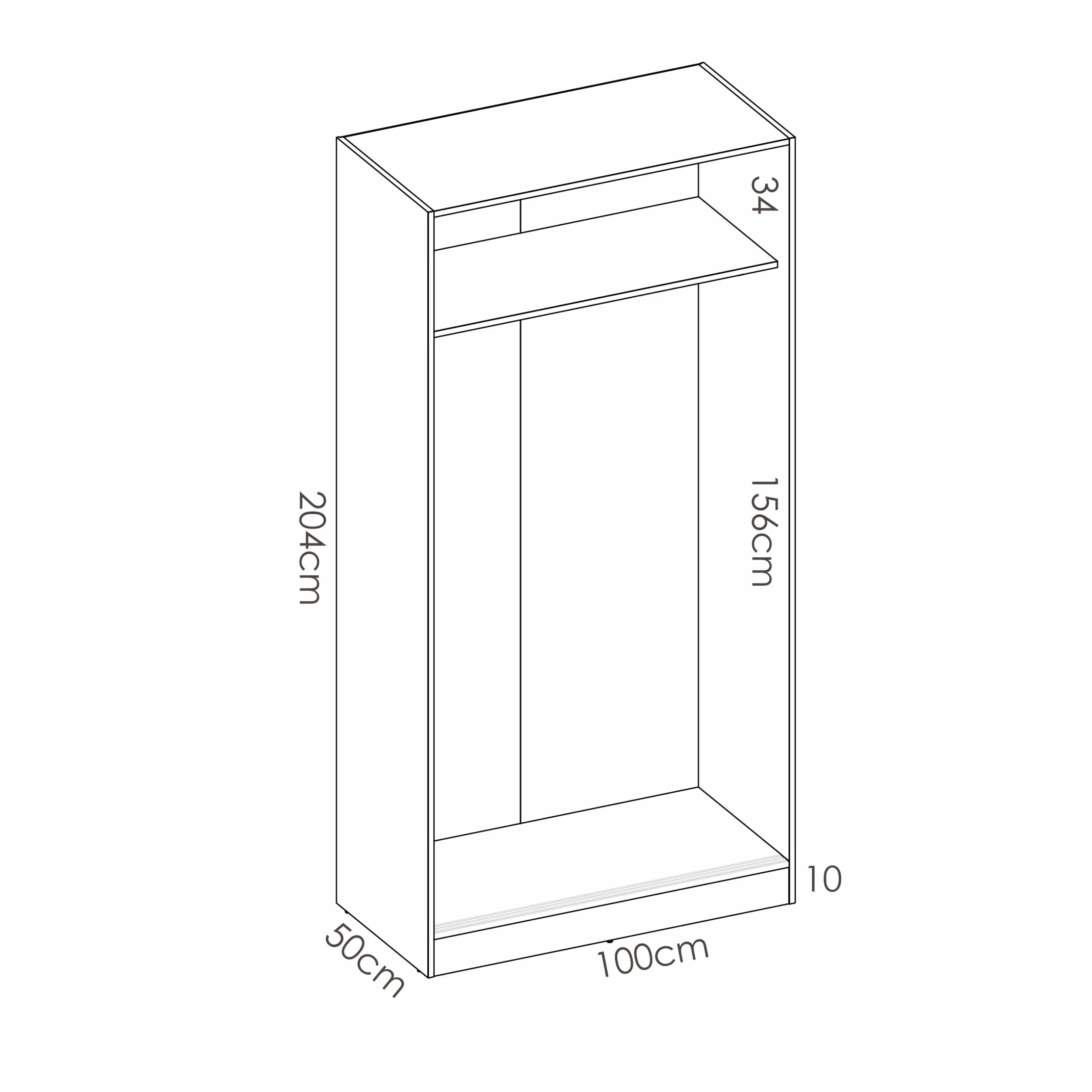 DEKIT GRUPO RIMOBEL SLIDE . Armario 2 puertas correderas - Natural - 100x204x50 cm