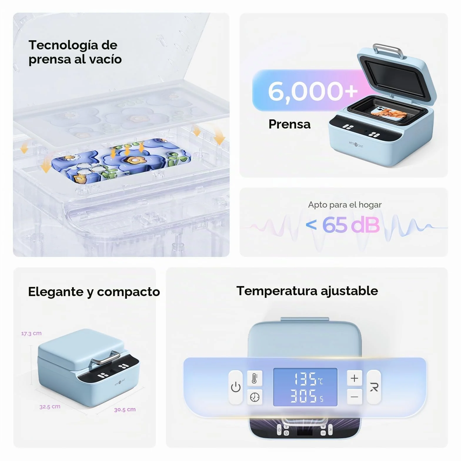 HTVRONT Máquina de sublimación de funda de teléfono azul PG