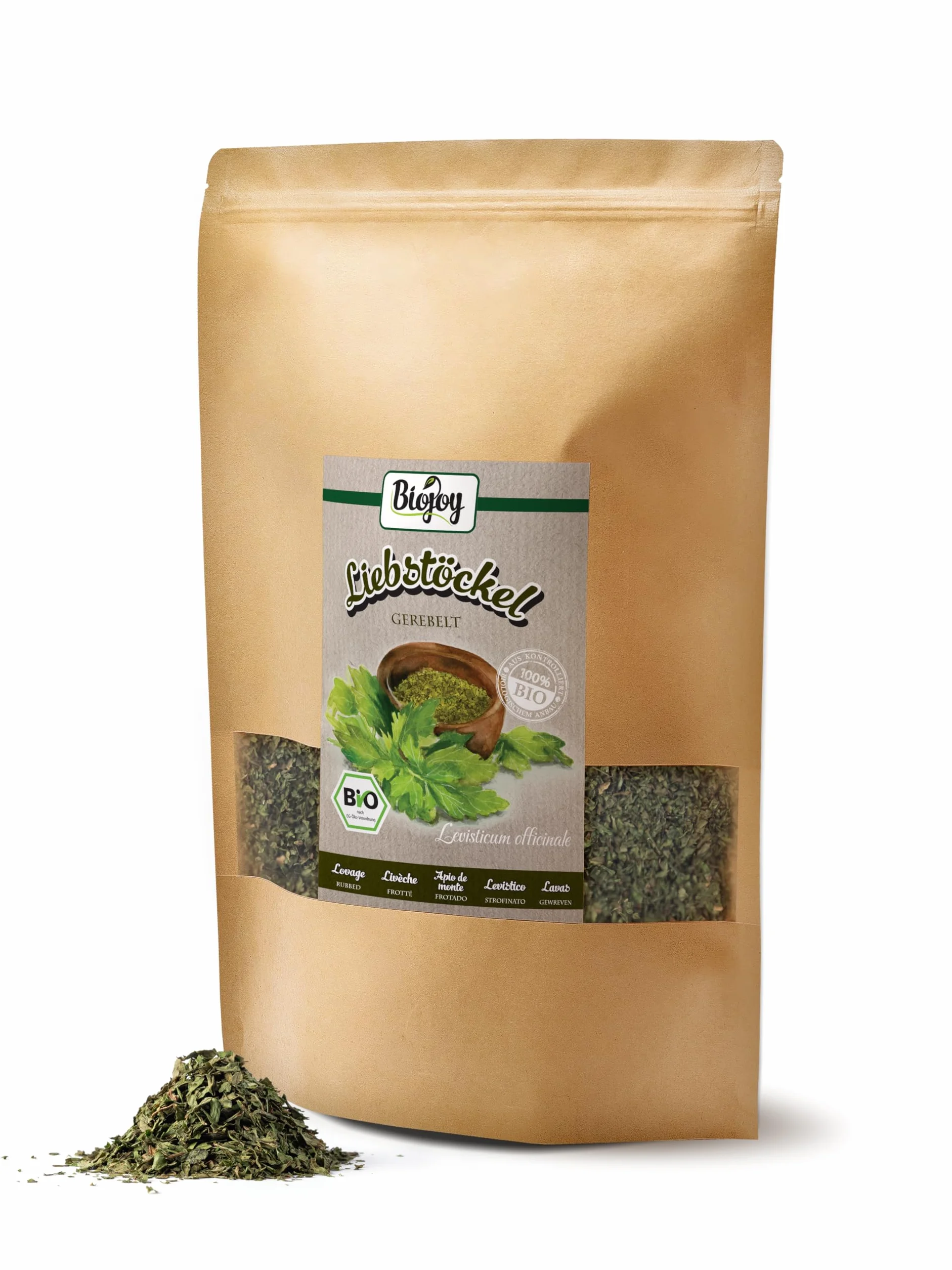 Biojoy Apio de Monte Orgánico Levístico 250 g Seco Cortado para Mezcla de Especias Té