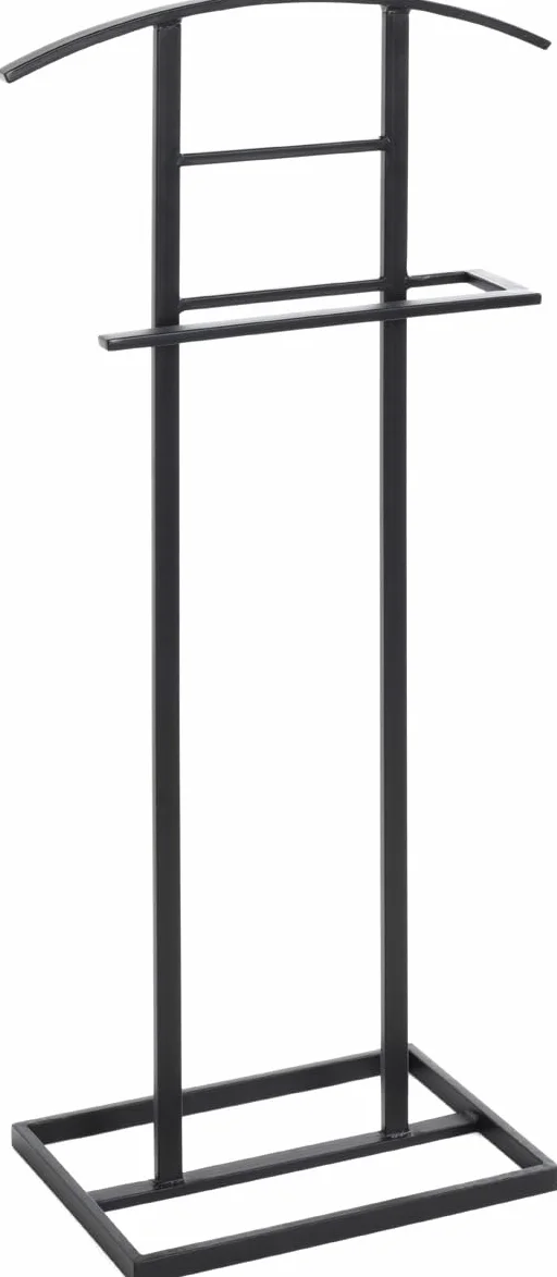 Valet de hombre de metal negro HAKU galán de noche 45x101x26 cm Moderno