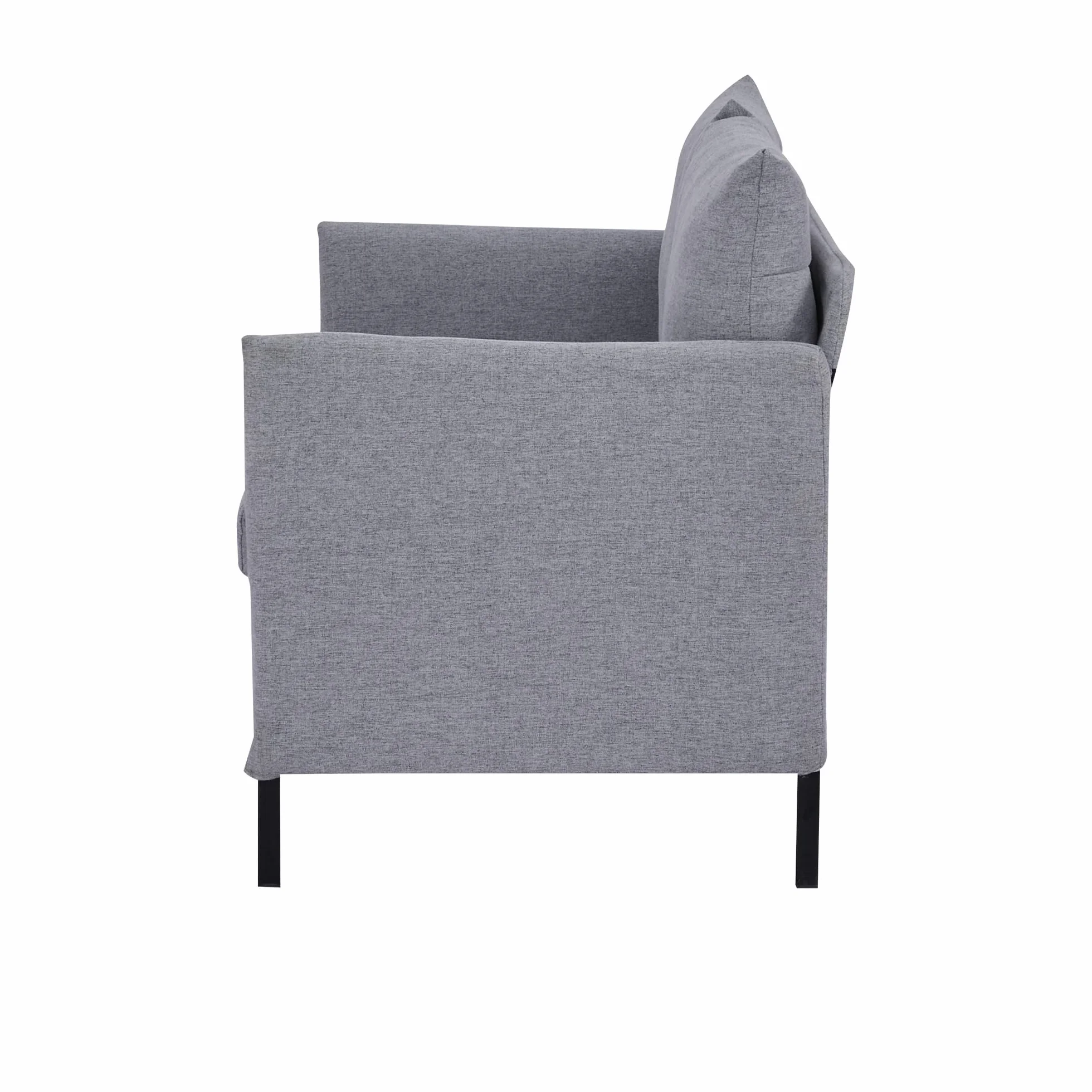 HOMCOM Sofá de 2 Plazas Tapizado en Lino Sintético Sillón Biplaza de Salón con Cojines Acolchados Desenfundables Reposabrazos y Patas de Acero 130x67x76,5 cm Gris