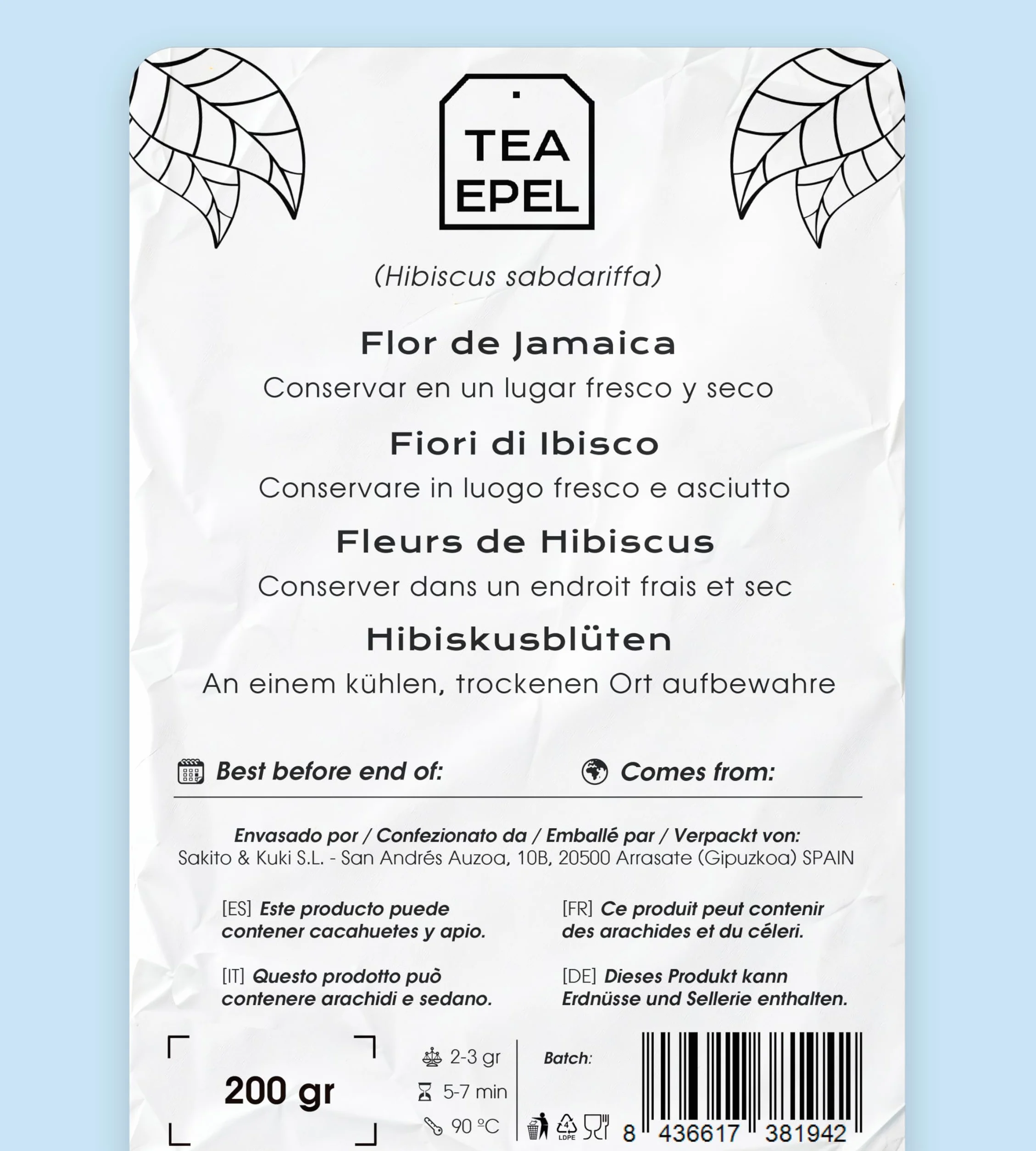 Flor de Jamaica para Adelgazar 200g - Té de Hibisco para Reducir Hinchazón - Infusión Antioxidante Natural para Bajar de Peso