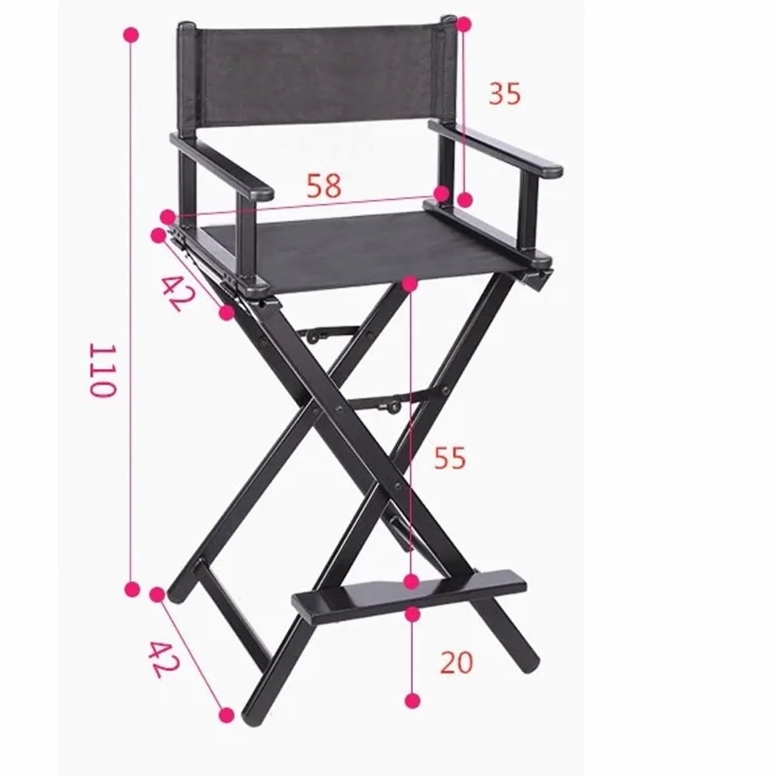 Silla de director plegable de aleación de aluminio, ligera y portátil para uso al aire libre, ideal para maquillaje y actividades de ocio