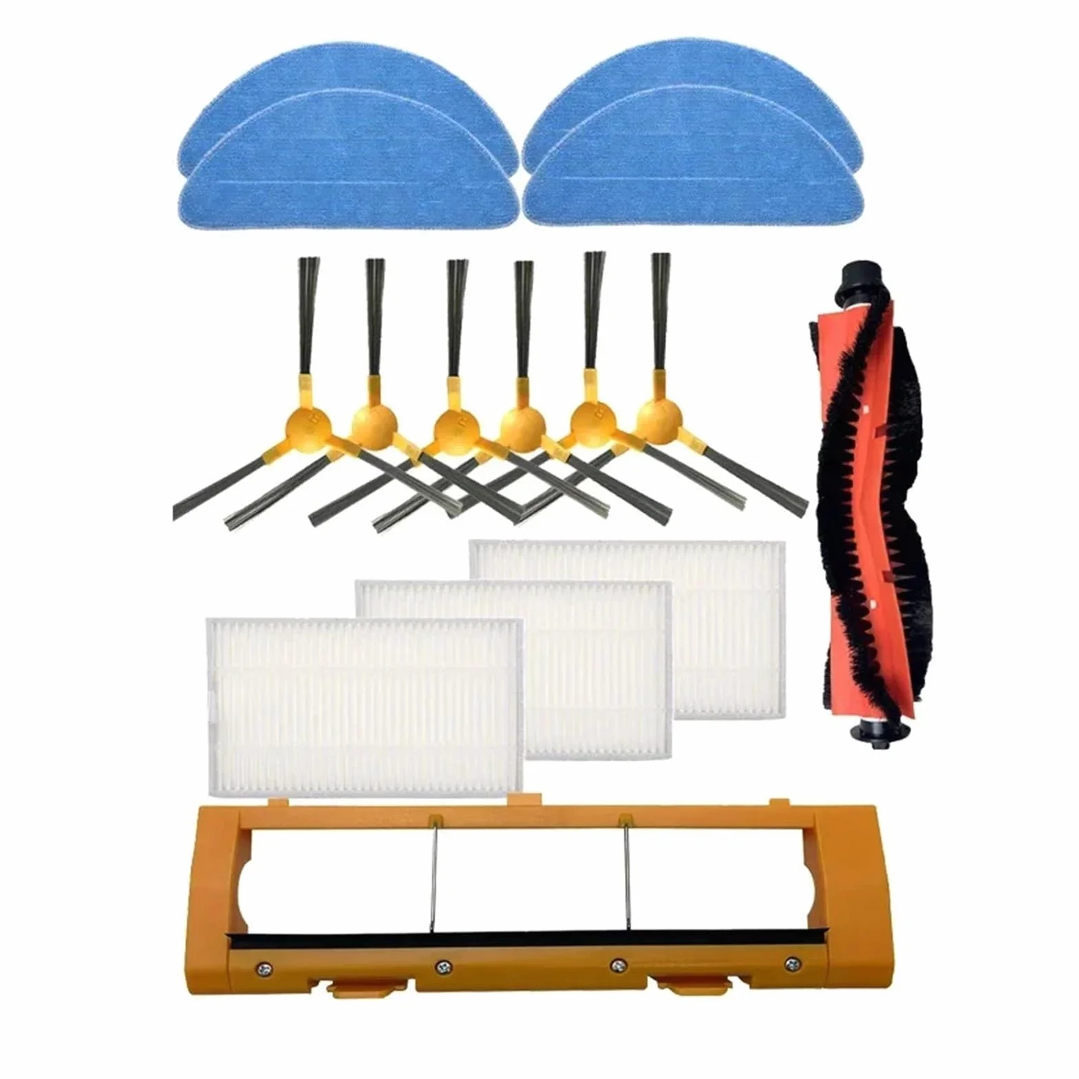 Compatible Con Redmond, RV-R650s,RV-R670S,Compatible Con Zigma,Spark 980, Paño De Mopa Con Filtro De Cepillo Lateral for Aspiradora(1set)