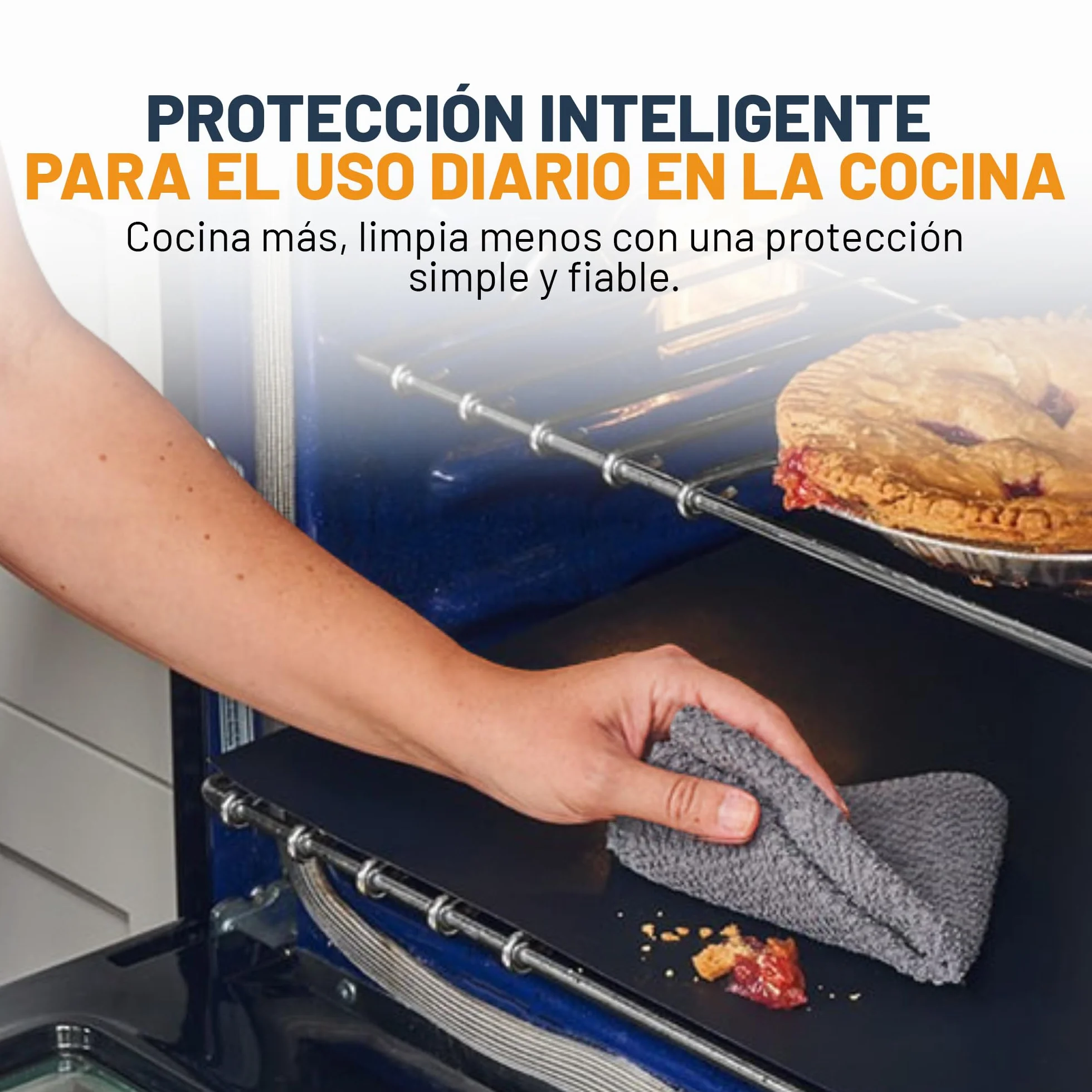 Linda's Essentials Protector Horno Interior Alfombrilla Reutilizable 32x50 cm Antiadherente Universal Fácil de Limpiar Negro
