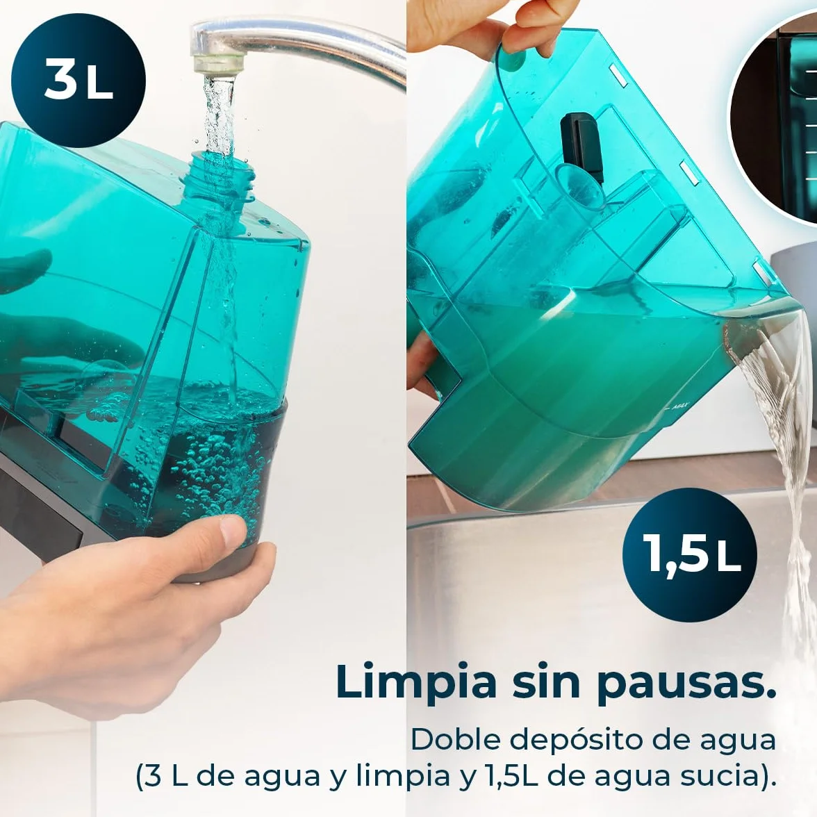 Cecotec Limpiador Aspirador de Tapicerías y Alfombras, Aspiradora de Trineo Conga CarpetClean 10000 EasyHome. 800W, Depósito de Agua Limpia 3L y Agua Sucia 1,5L, Multisuperficie, Kit Accesorios
