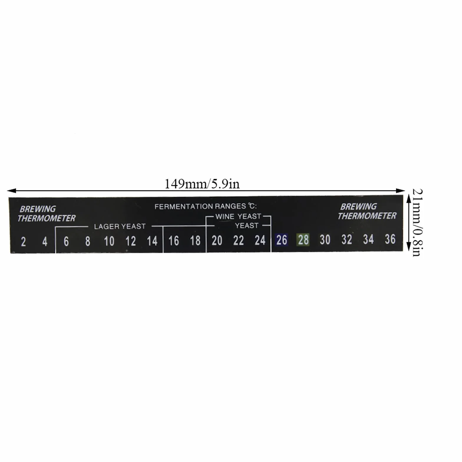 Tiras de Temperatura, 5 Piezas Stick On Termómetro Tira Adhesiva LCD Termómetro Etiqueta Pantalla Digital de Temperatura para Fermentar Cerveza Vino Cerveza Kombucha