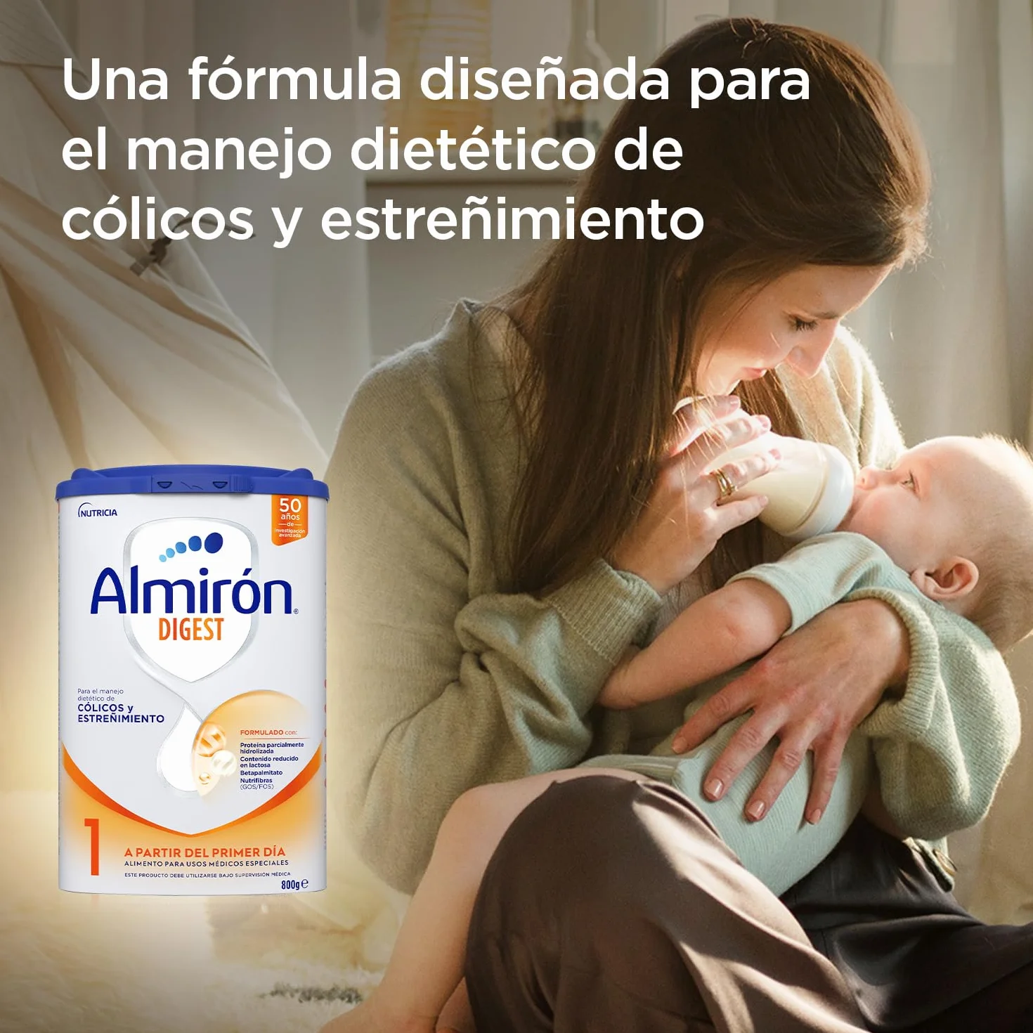Almirón Digest 1 Leche en Polvo de Inicio Bebé Anti-Cólico y Estreñimiento 800g