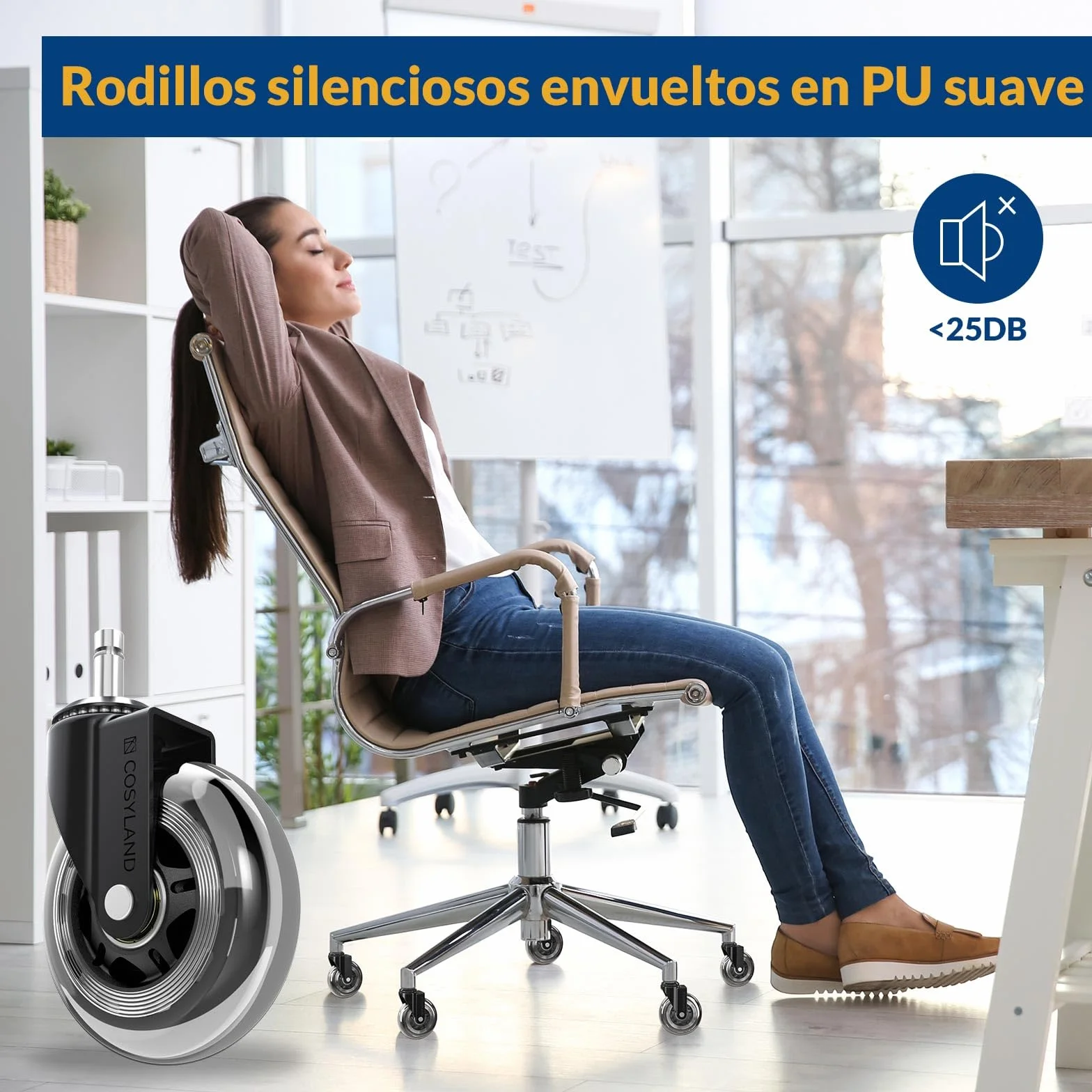 COSYLAND 5pcs Ruedas Silla Oficina 11 mm x 22 mm Silenciosas
